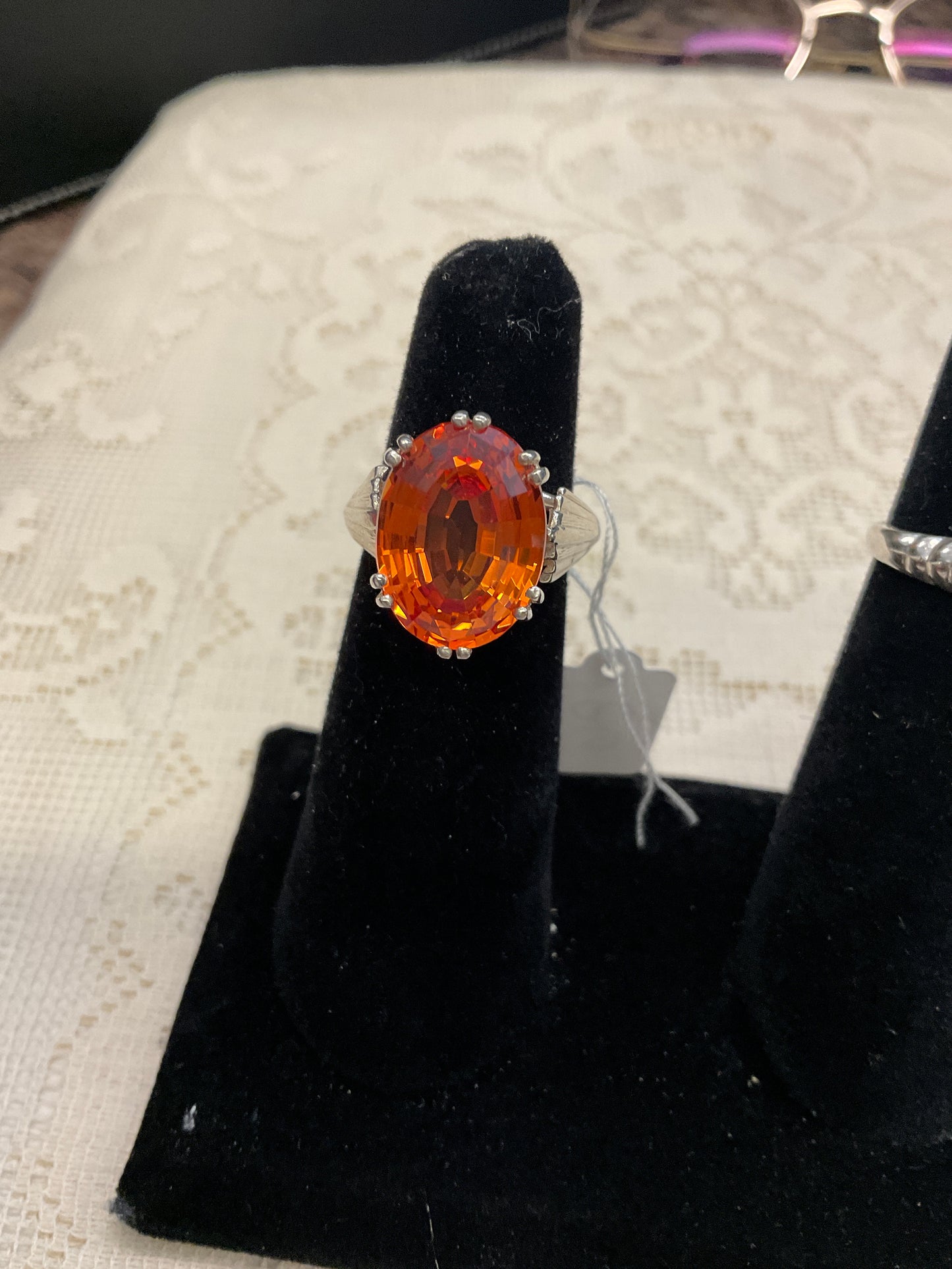 Orange quartz sterling silver