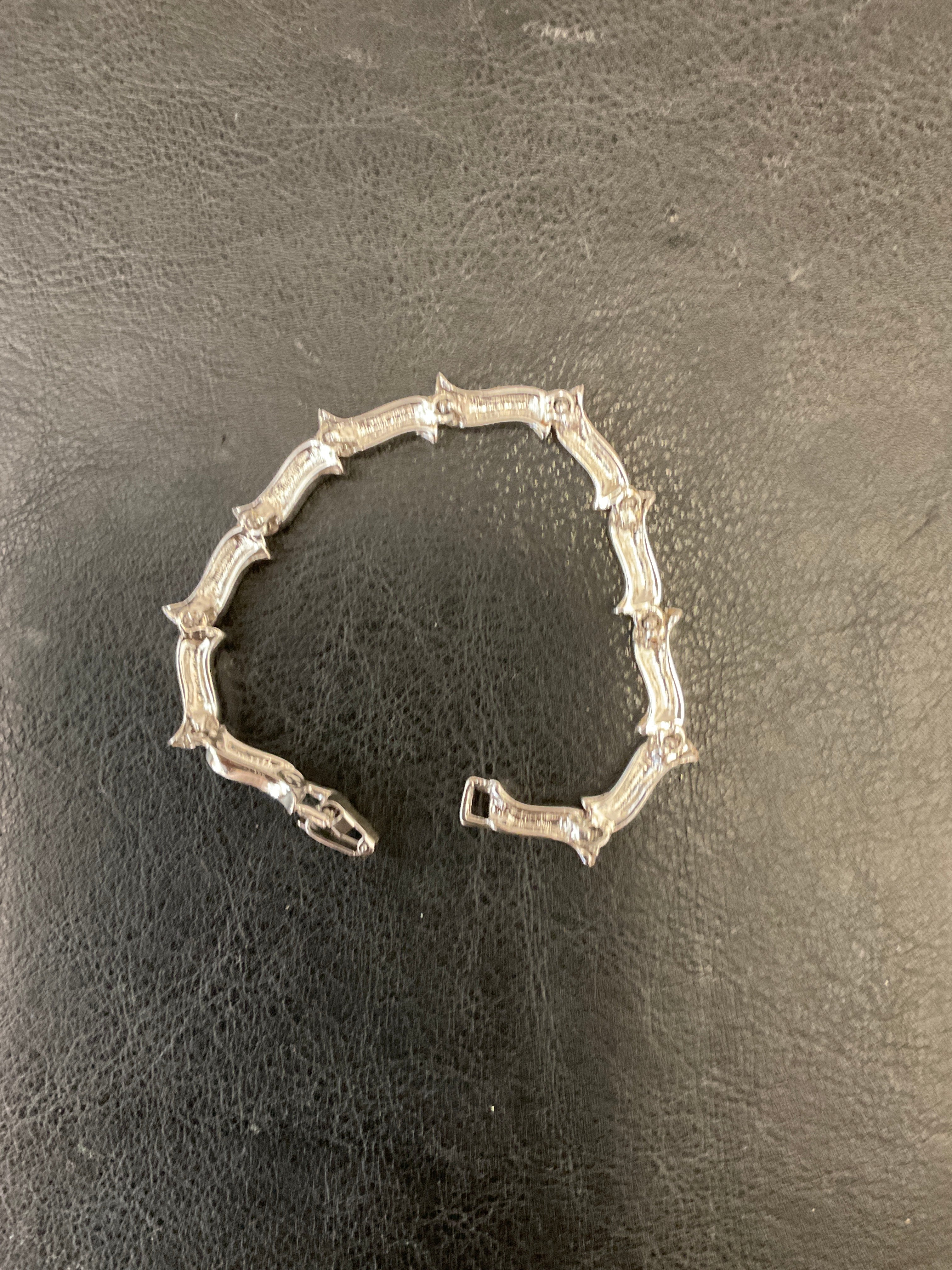 Silver bracelet Cz rhinestone
