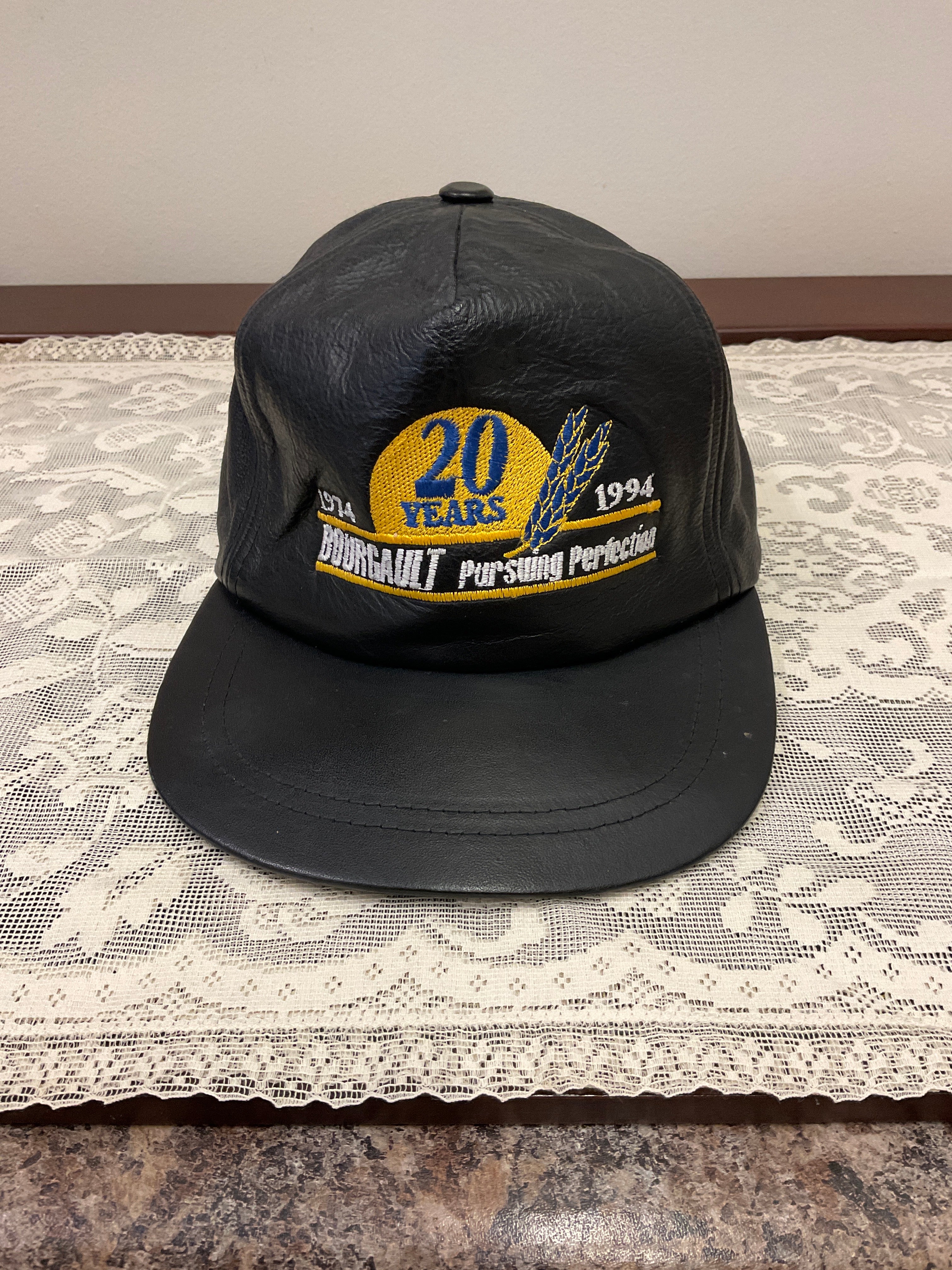 Vintage leather farmer hat