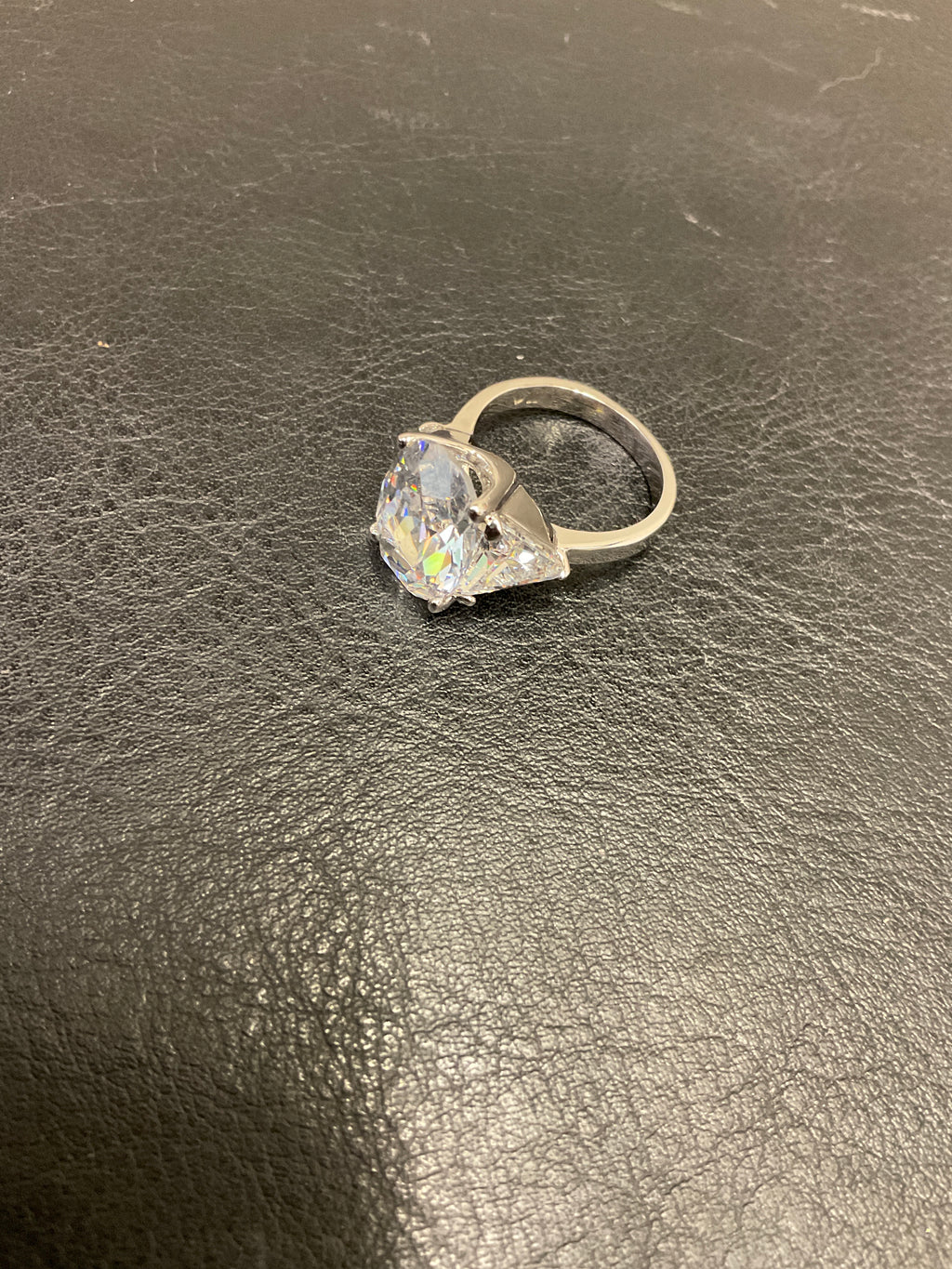 10.00 ct. t.w. Oval and Trillion-Cut CZ Ring in Sterling Silver