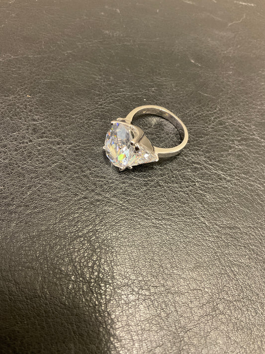 10.00 ct. t.w. Oval and Trillion-Cut CZ Ring in Sterling Silver