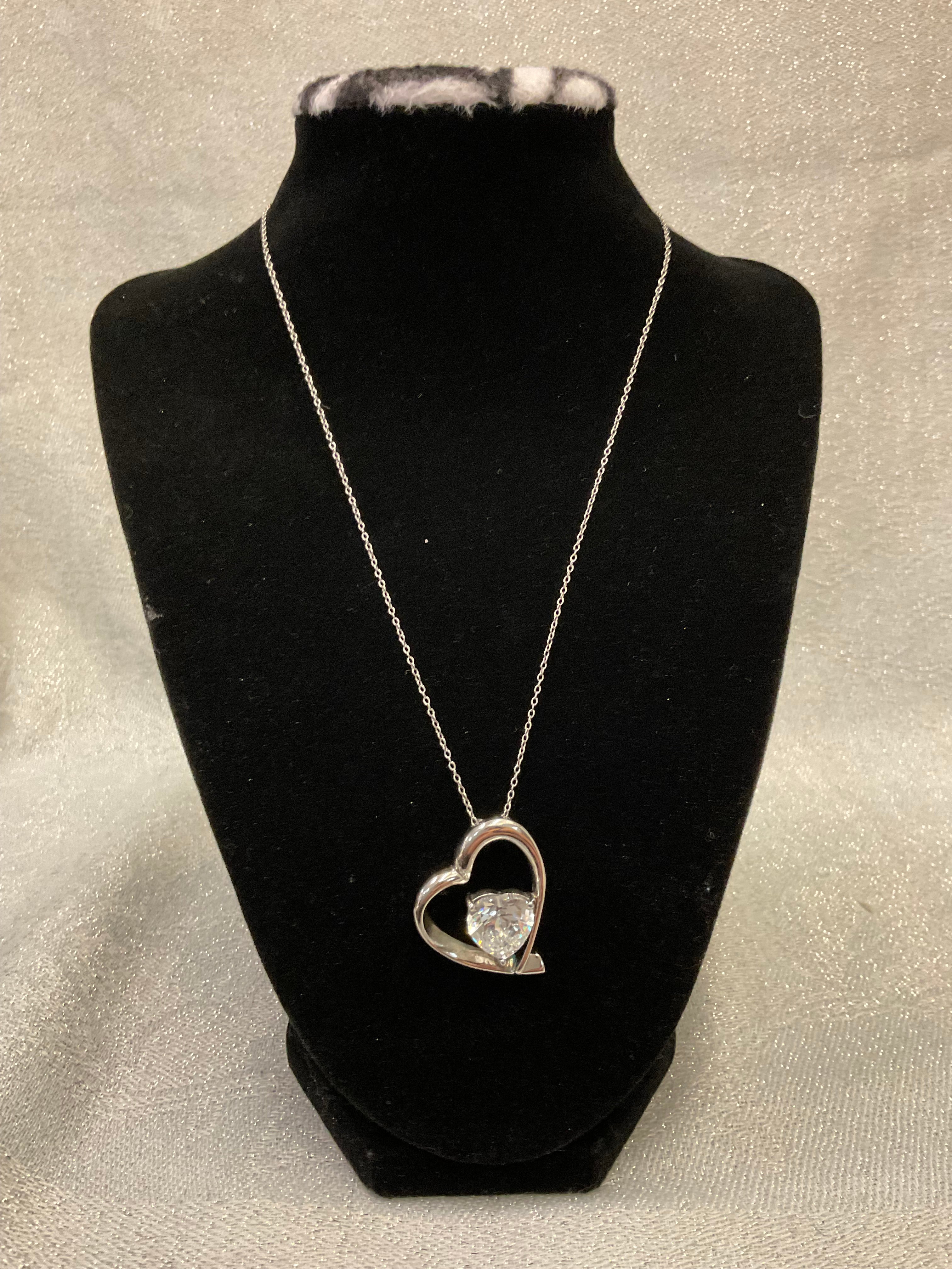 Silver necklace with heart pendant