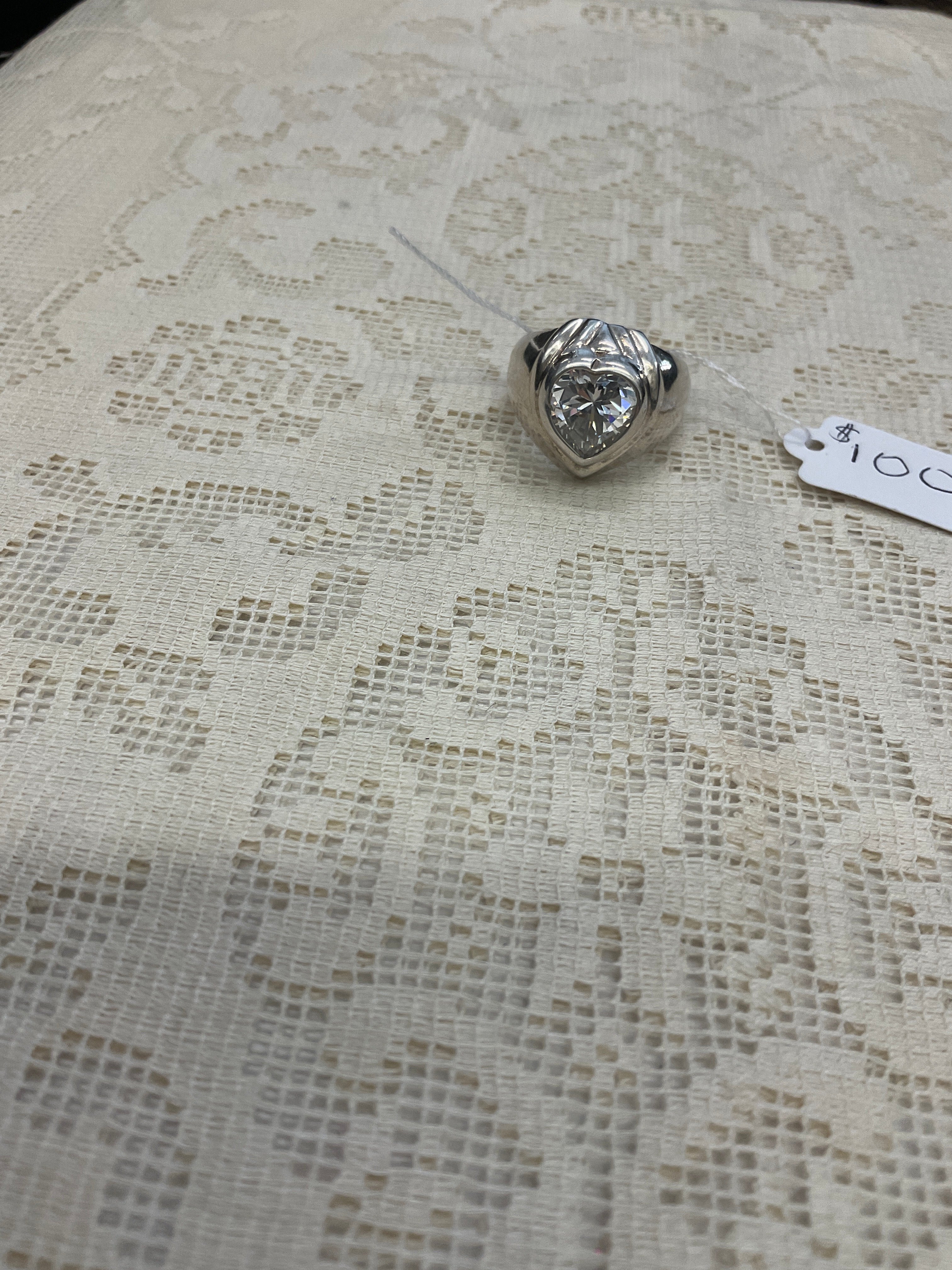 Vintage Silver 925 heart ring