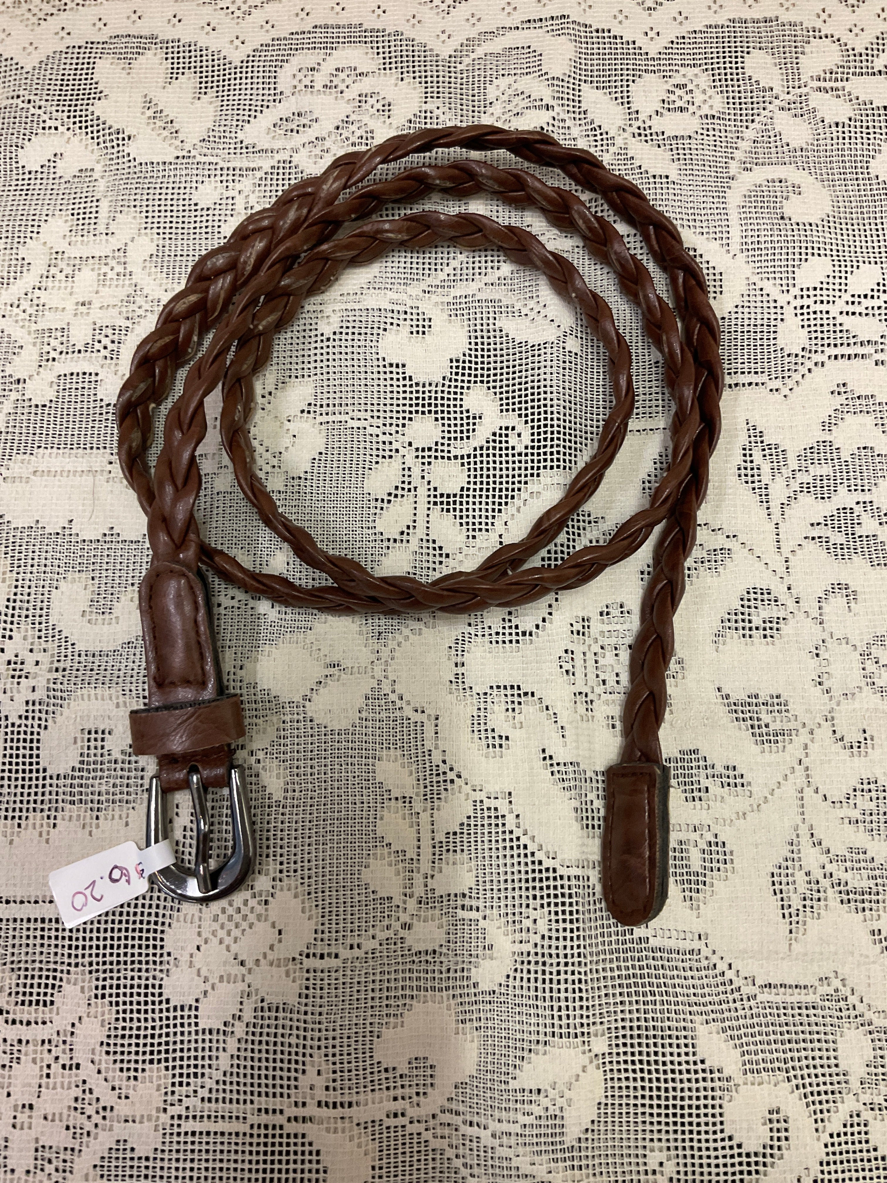 Brown faux leather belt