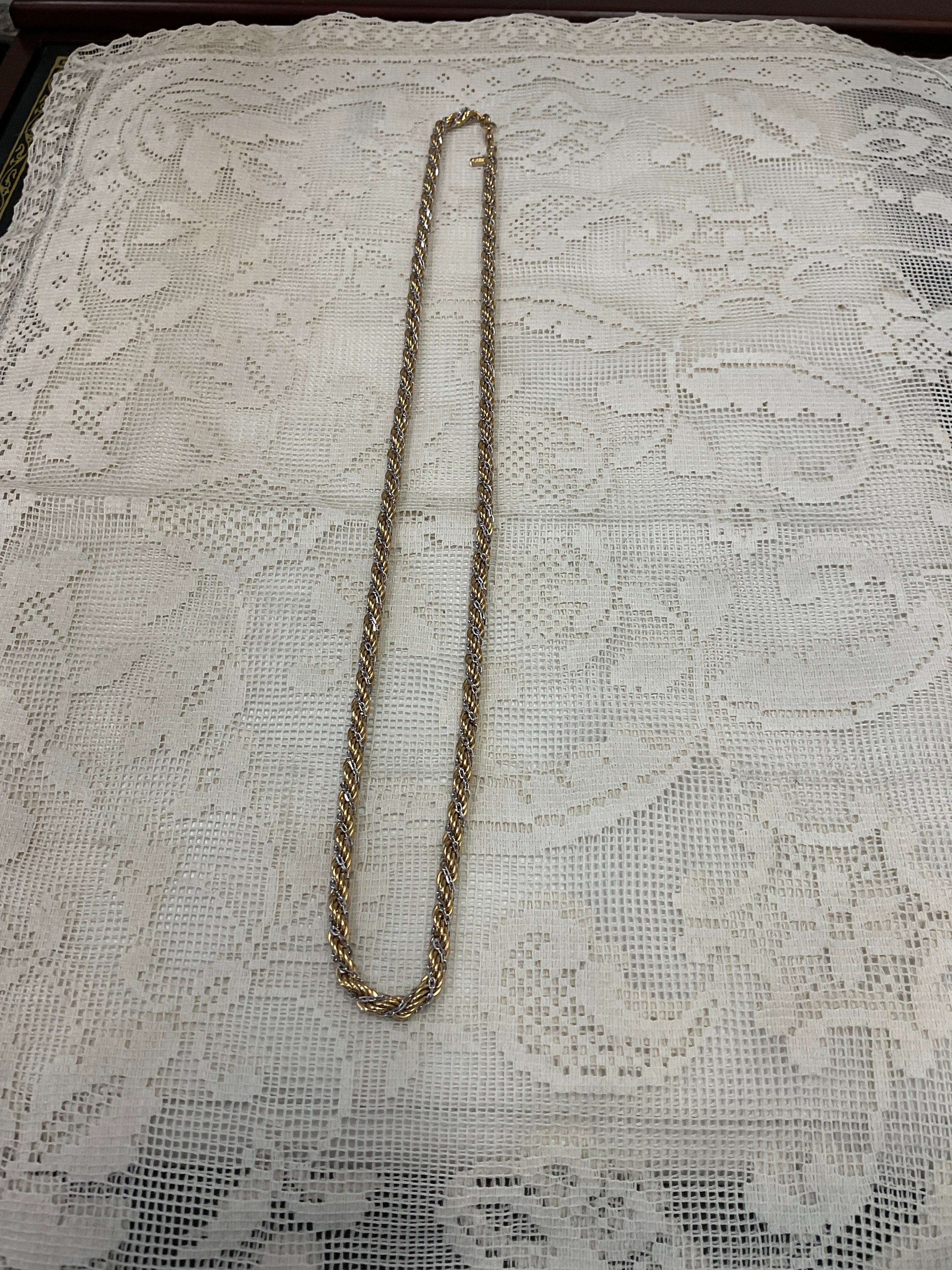 Monet double twisted chain and bracelet gold two toned gold plated