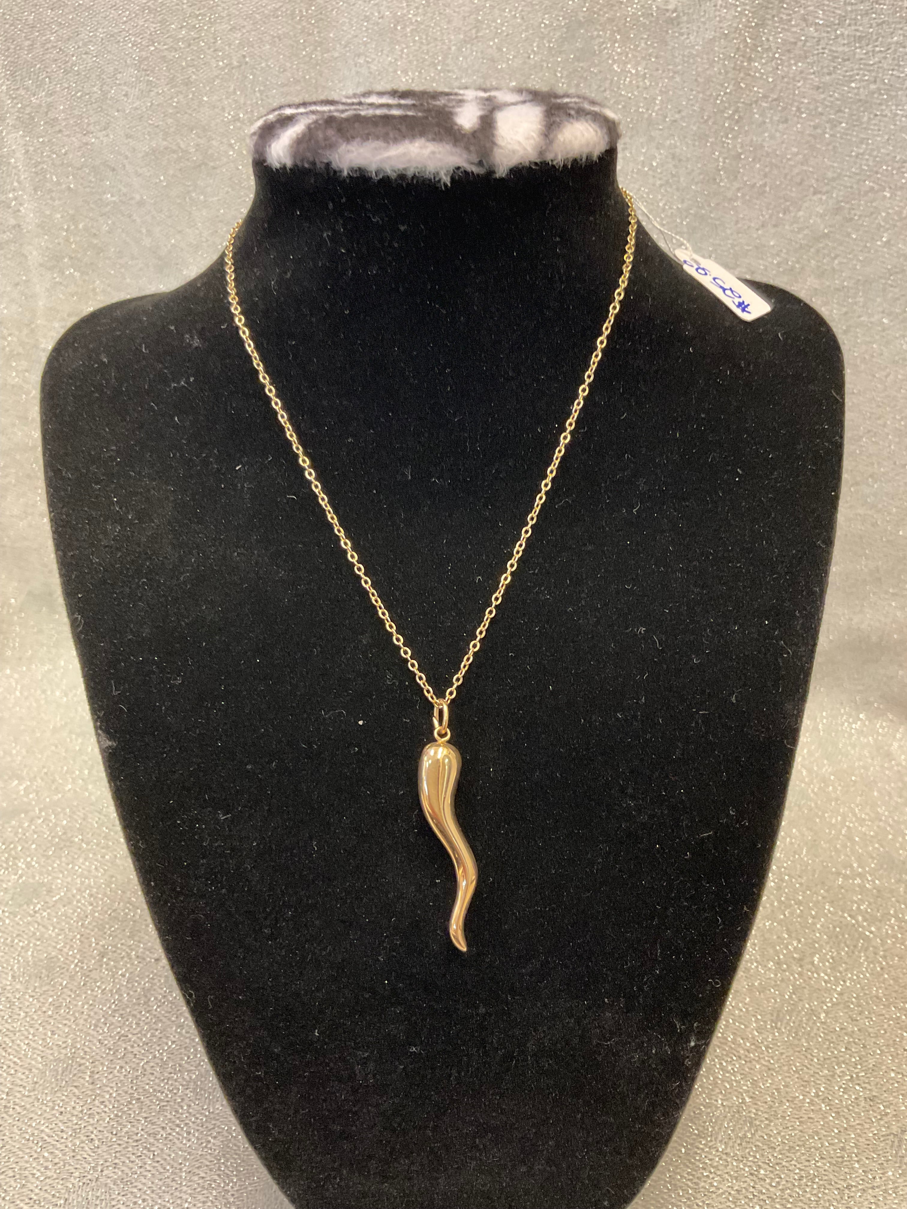 Gold Italian Horn necklace