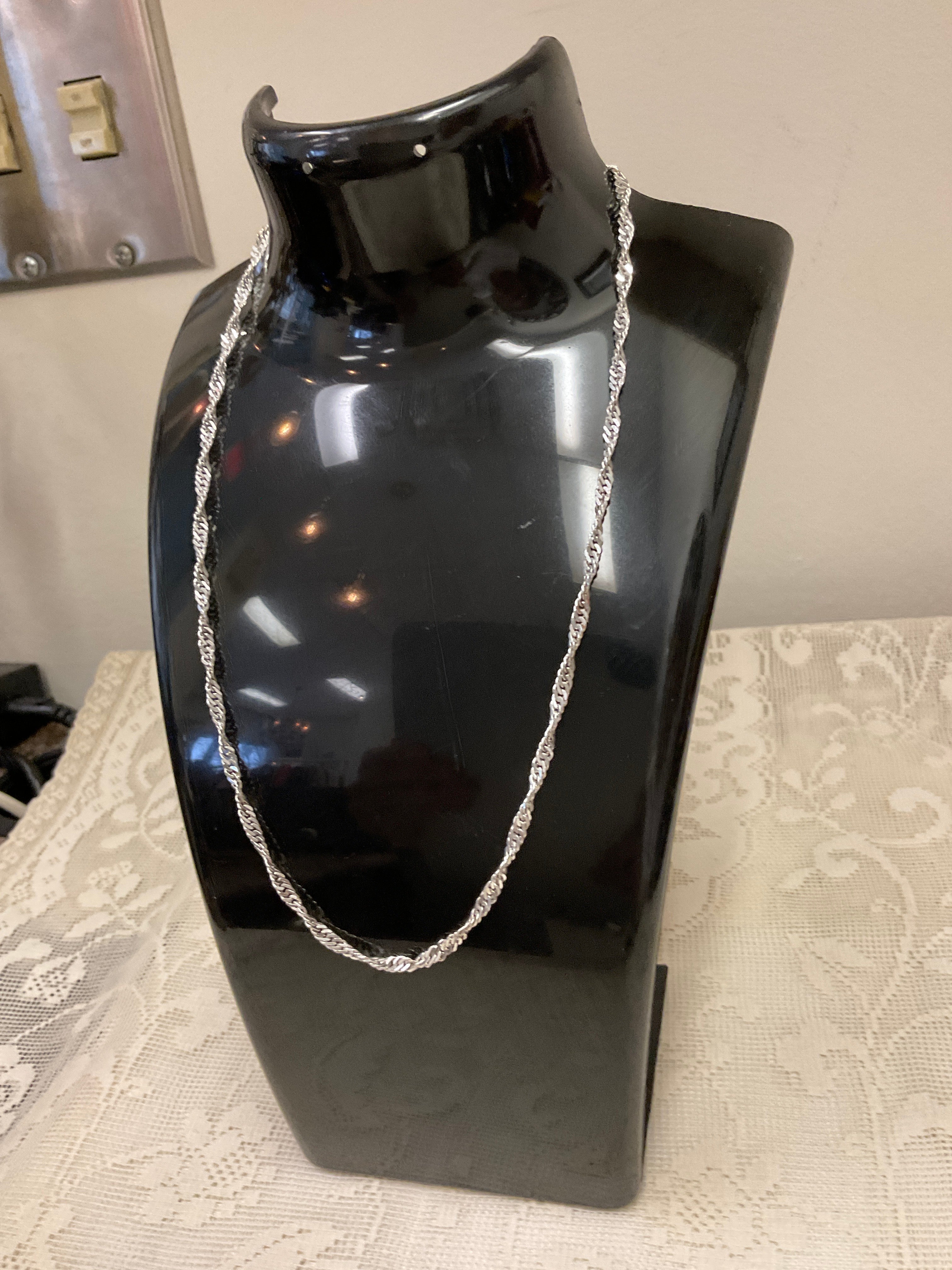 Sterling silver Singapore style 16”