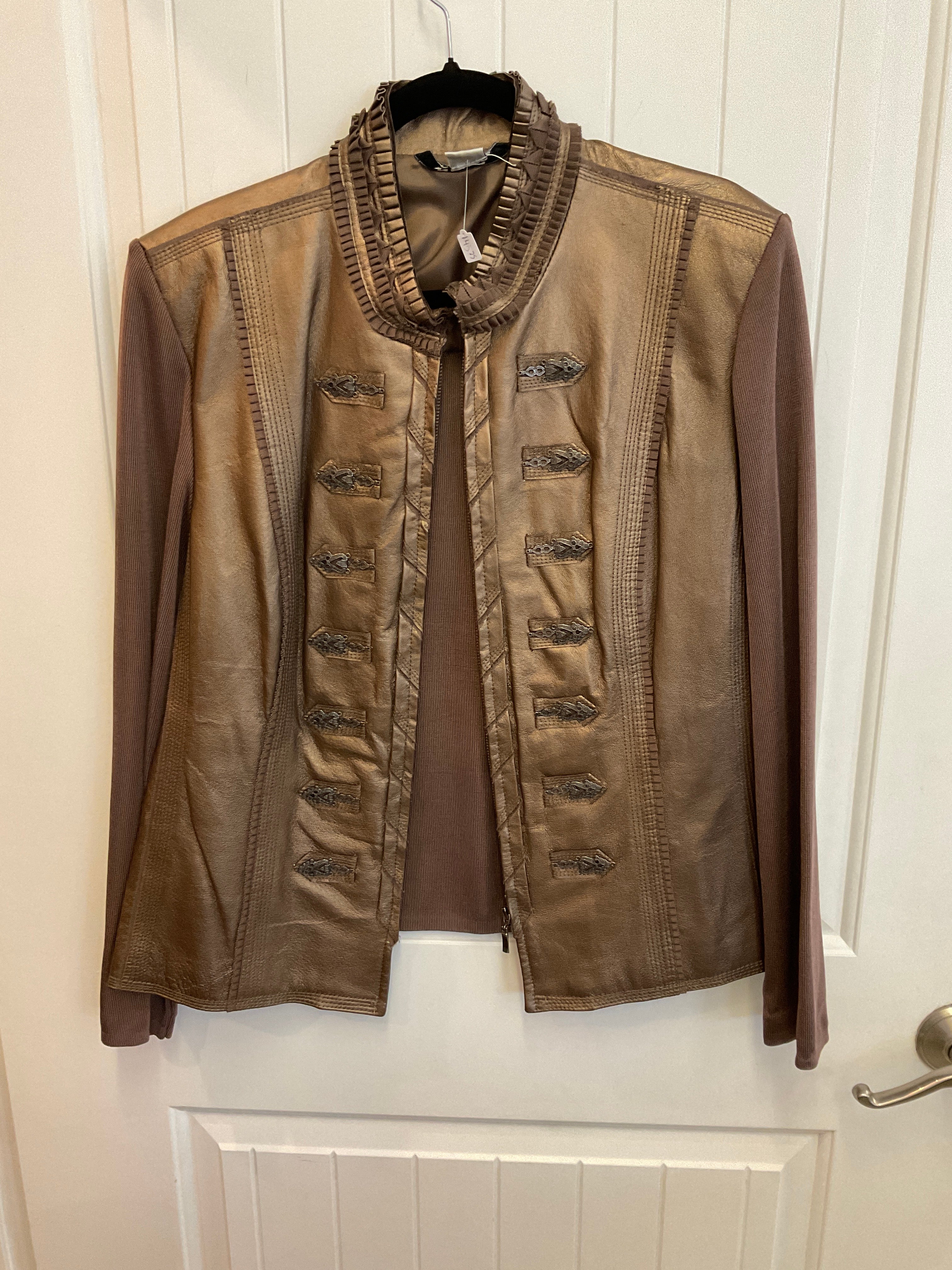 Nygaard leather jacket with knit sleeves size xl