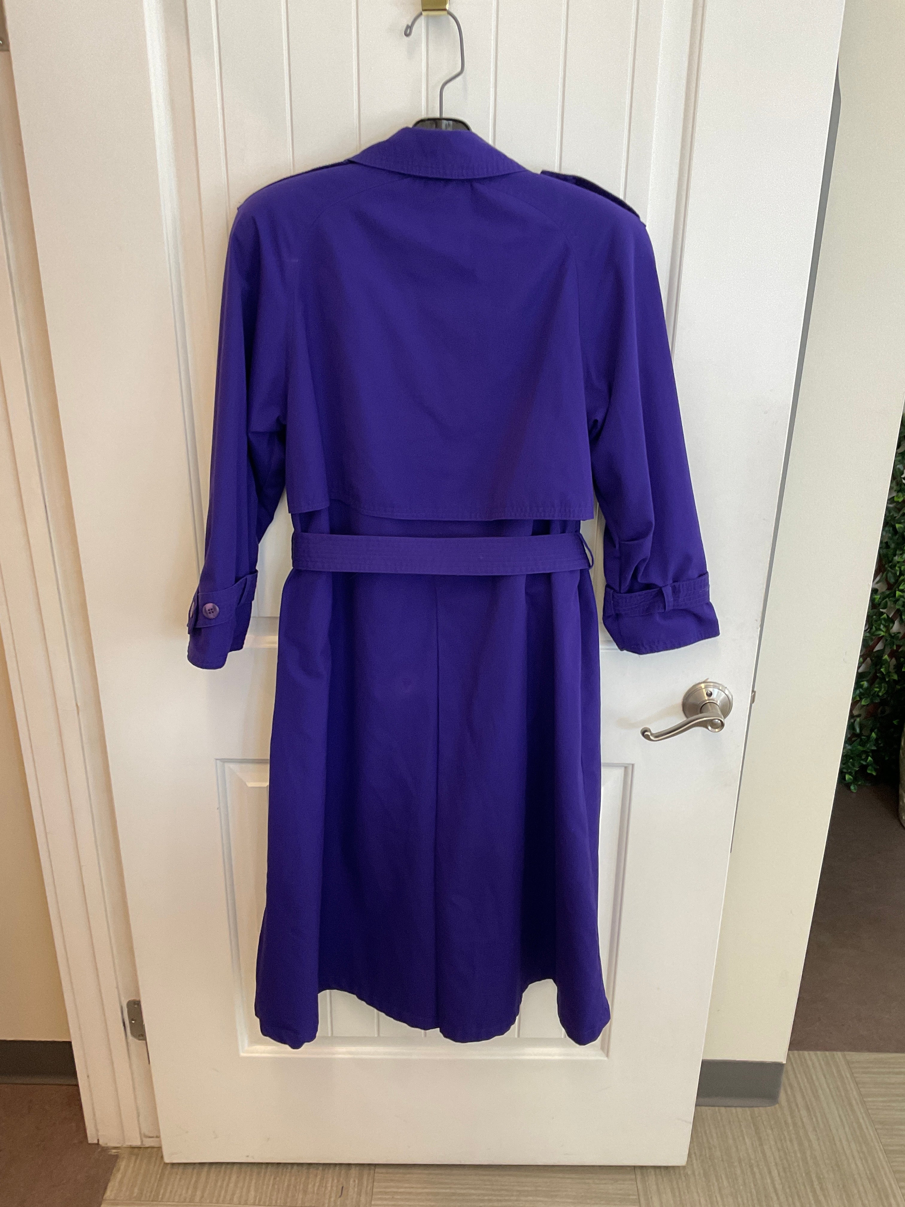 Purple long trench coat. Lightweight