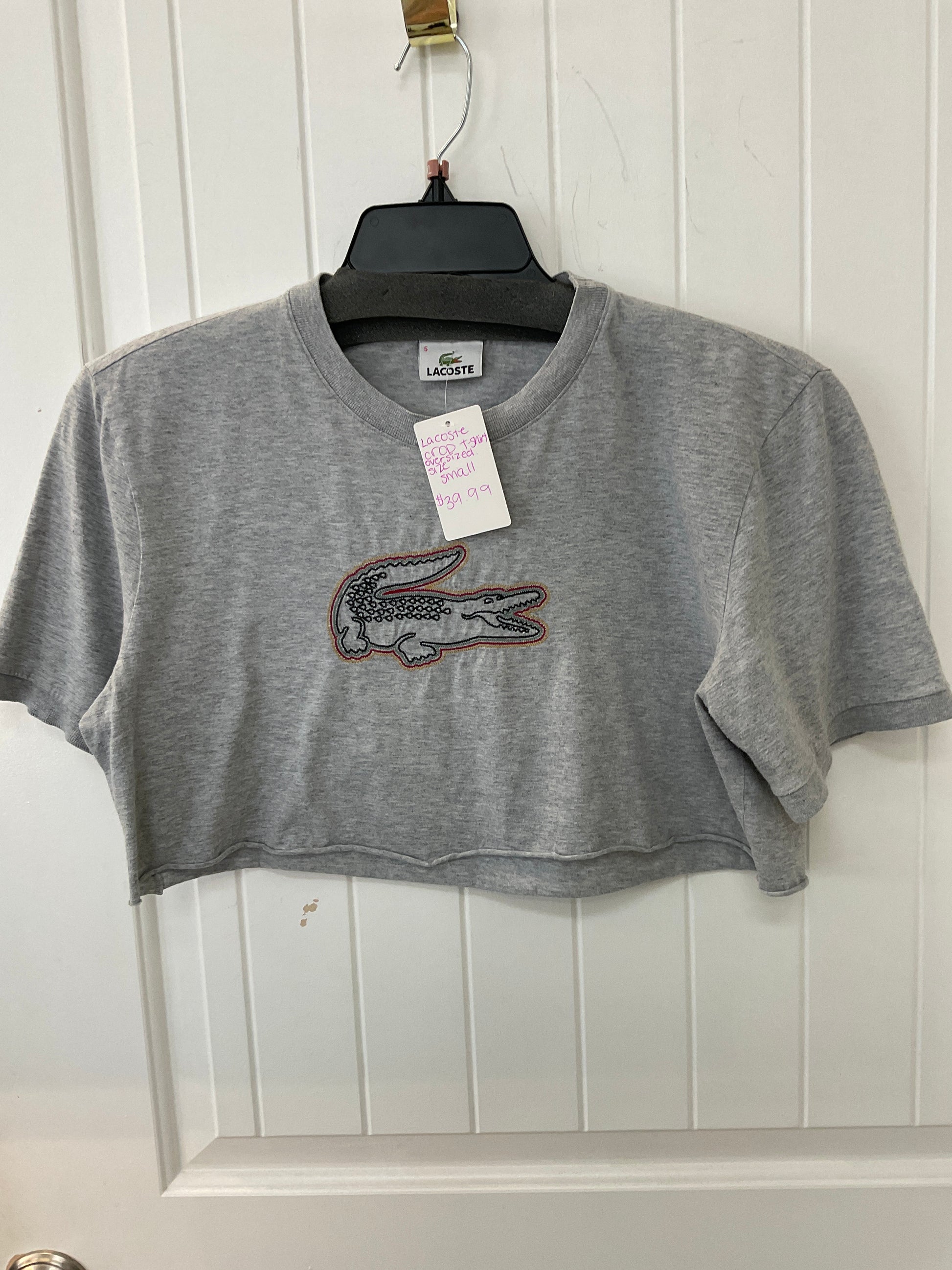 Lacoste oversized crop t-shirt size small