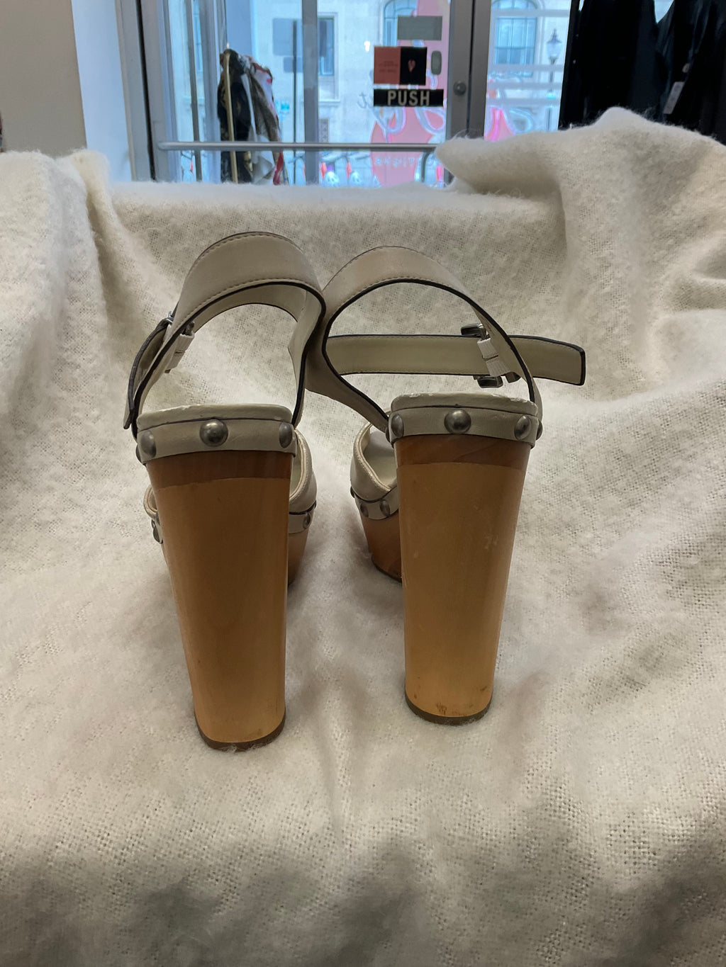 ALDO Cream Studded Platform Sandals size 39
