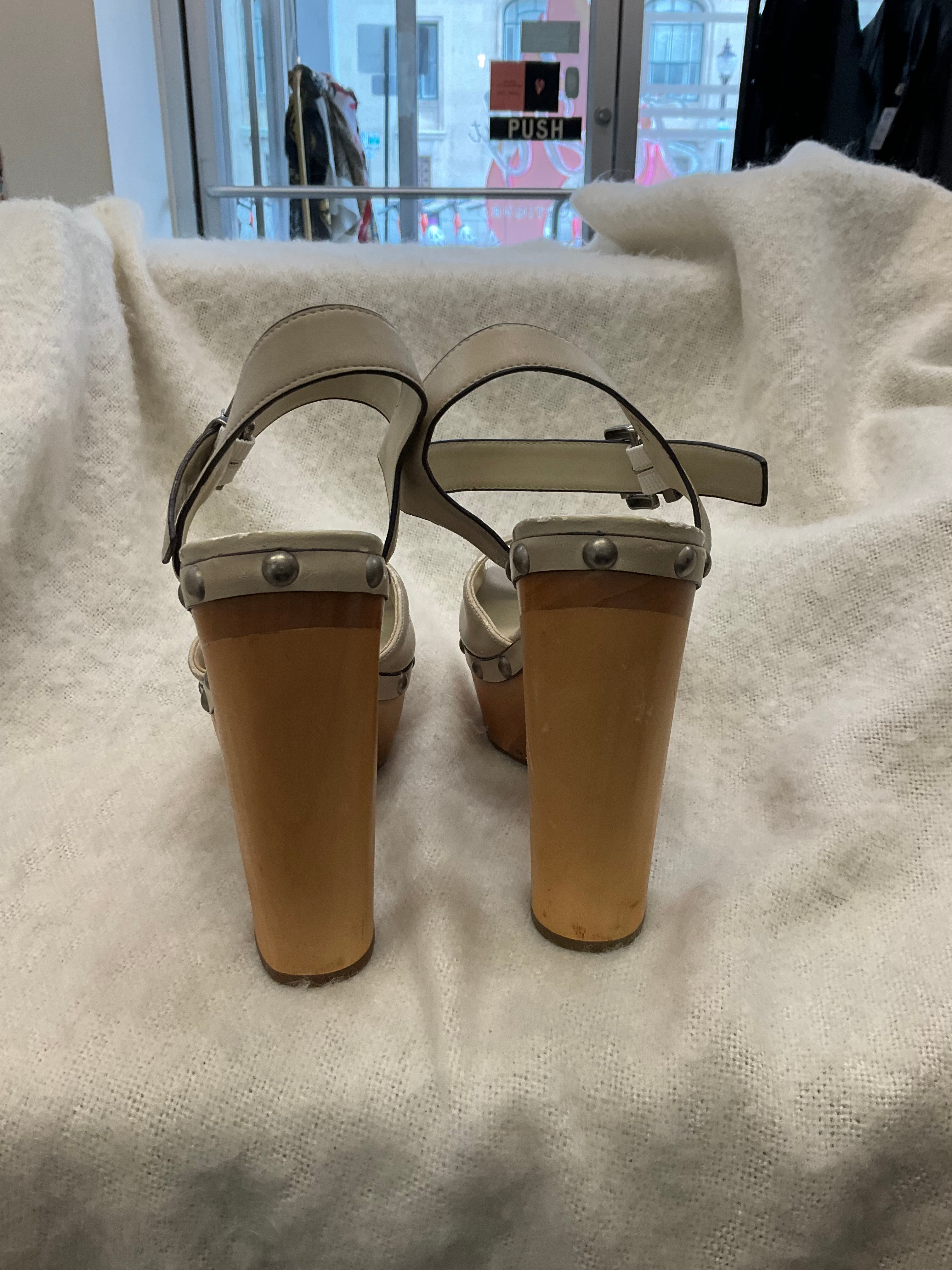ALDO Cream Studded Platform Sandals size 39
