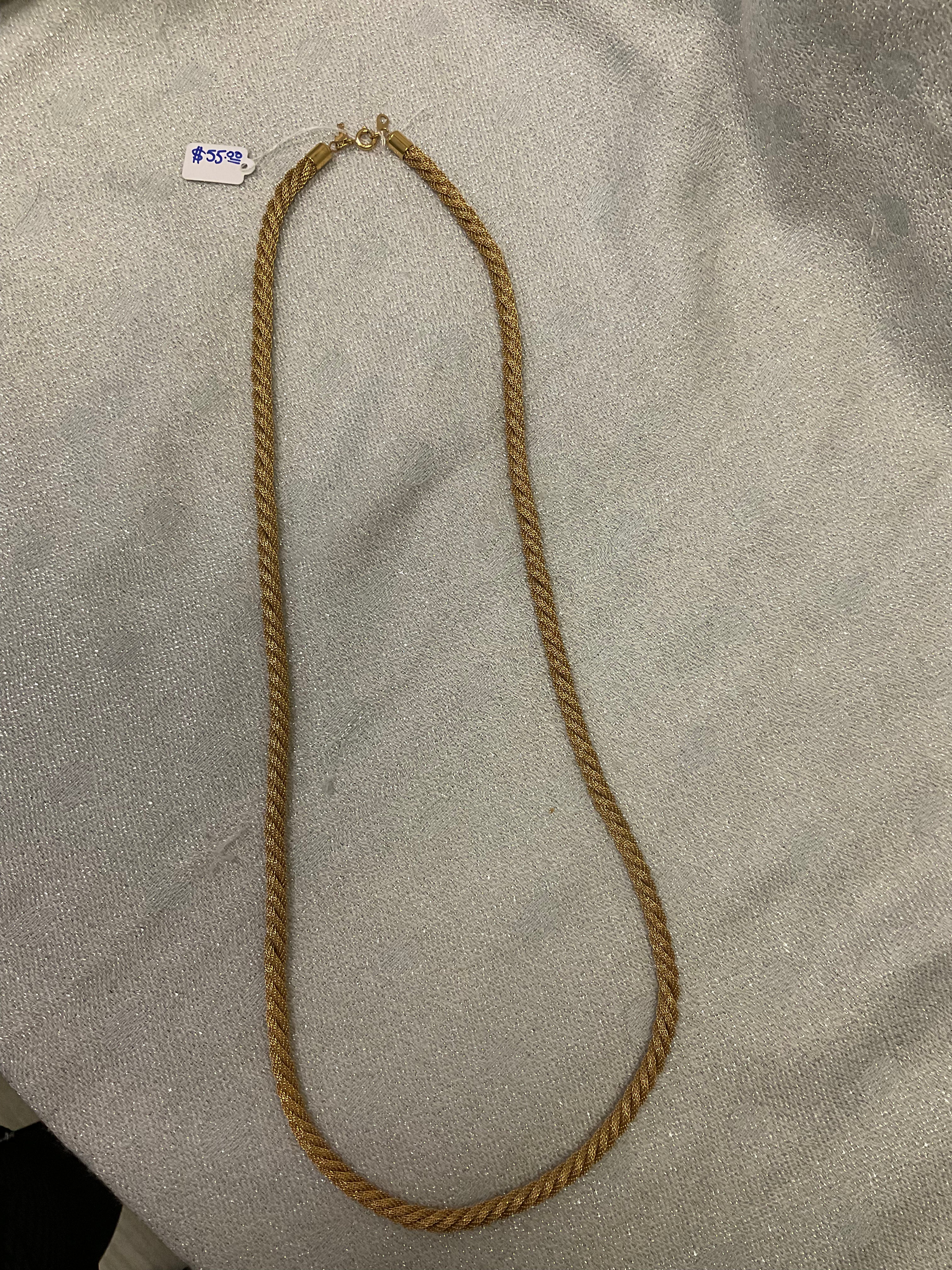 Gold rope chain necklace