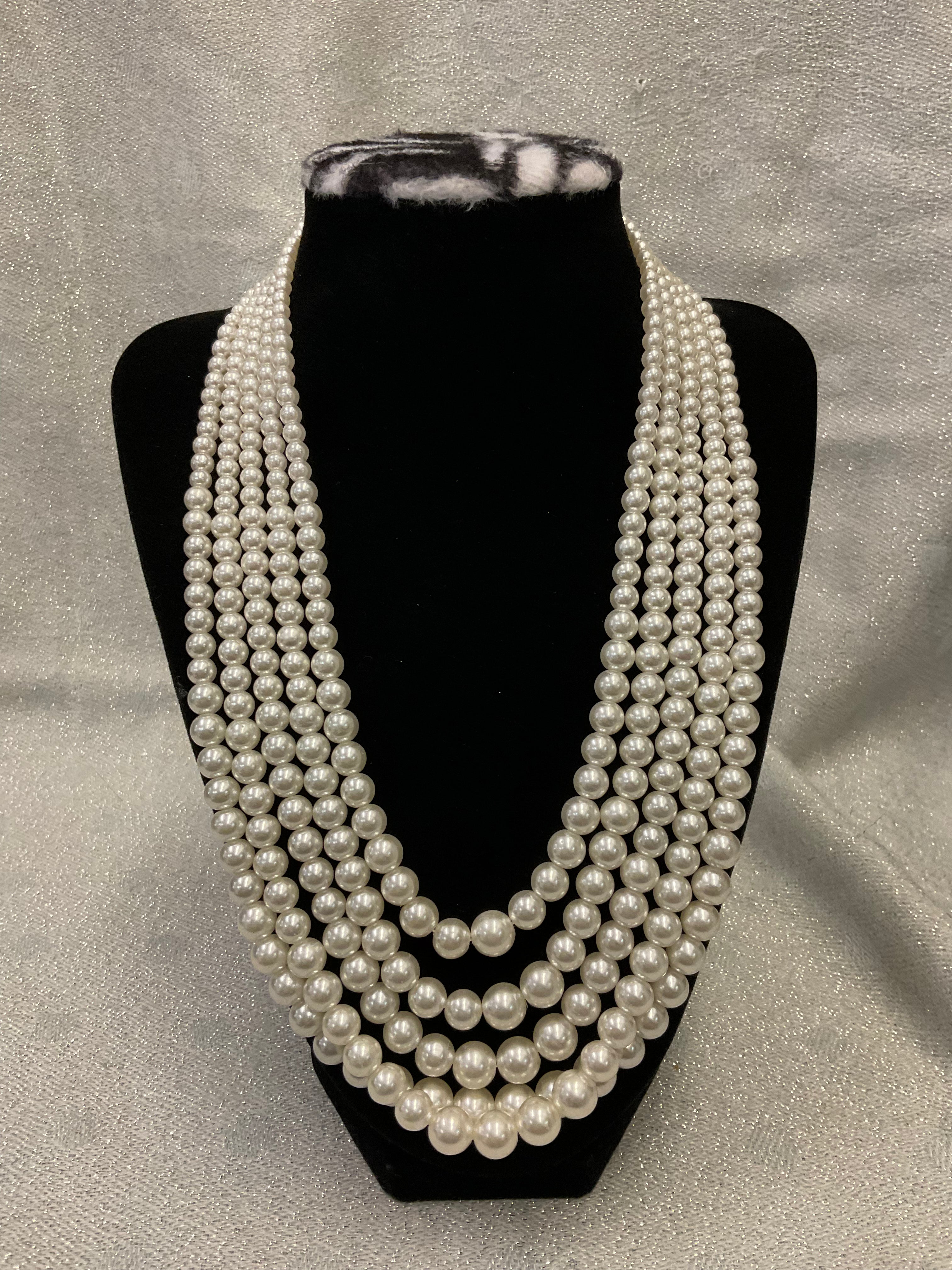 Vintage multi stand pear necklace