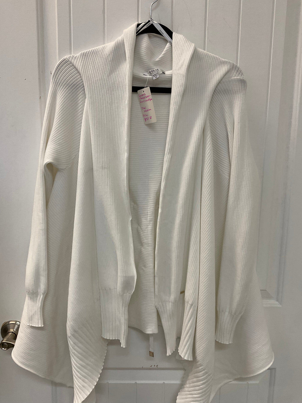GUESS ribbed open-front cardigan