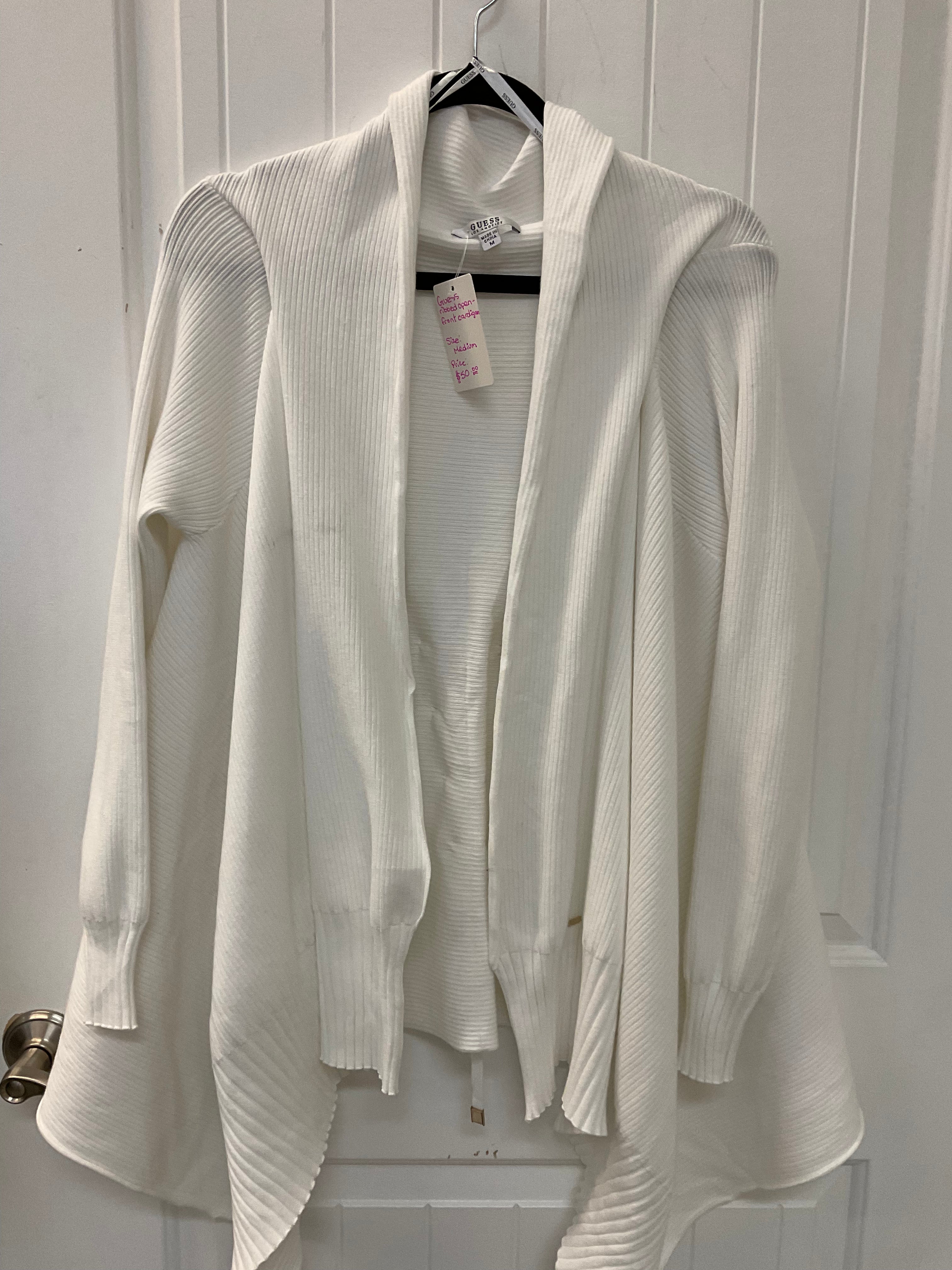GUESS ribbed open-front cardigan