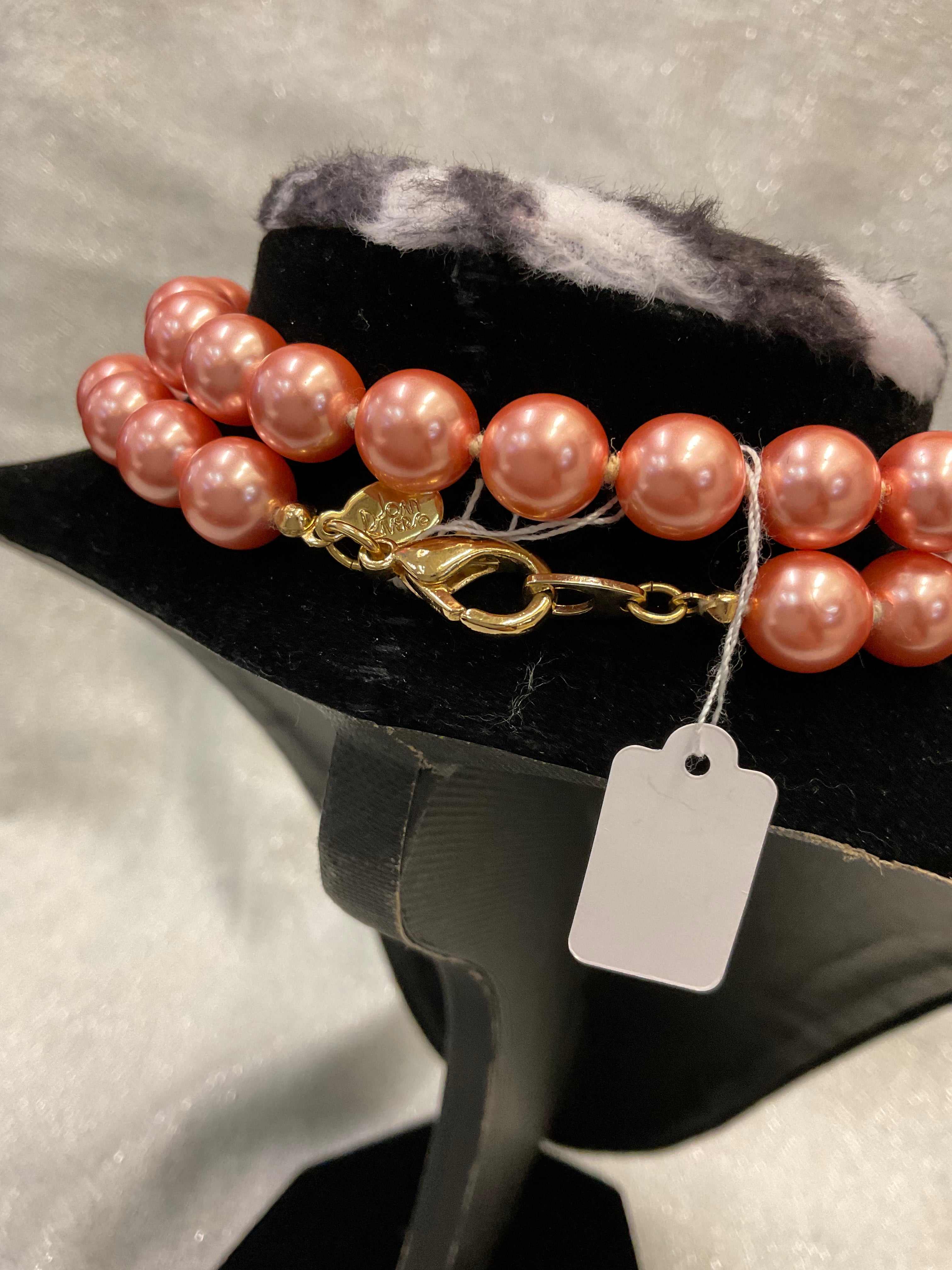 Vintage pink Joan Rivers pearl necklace