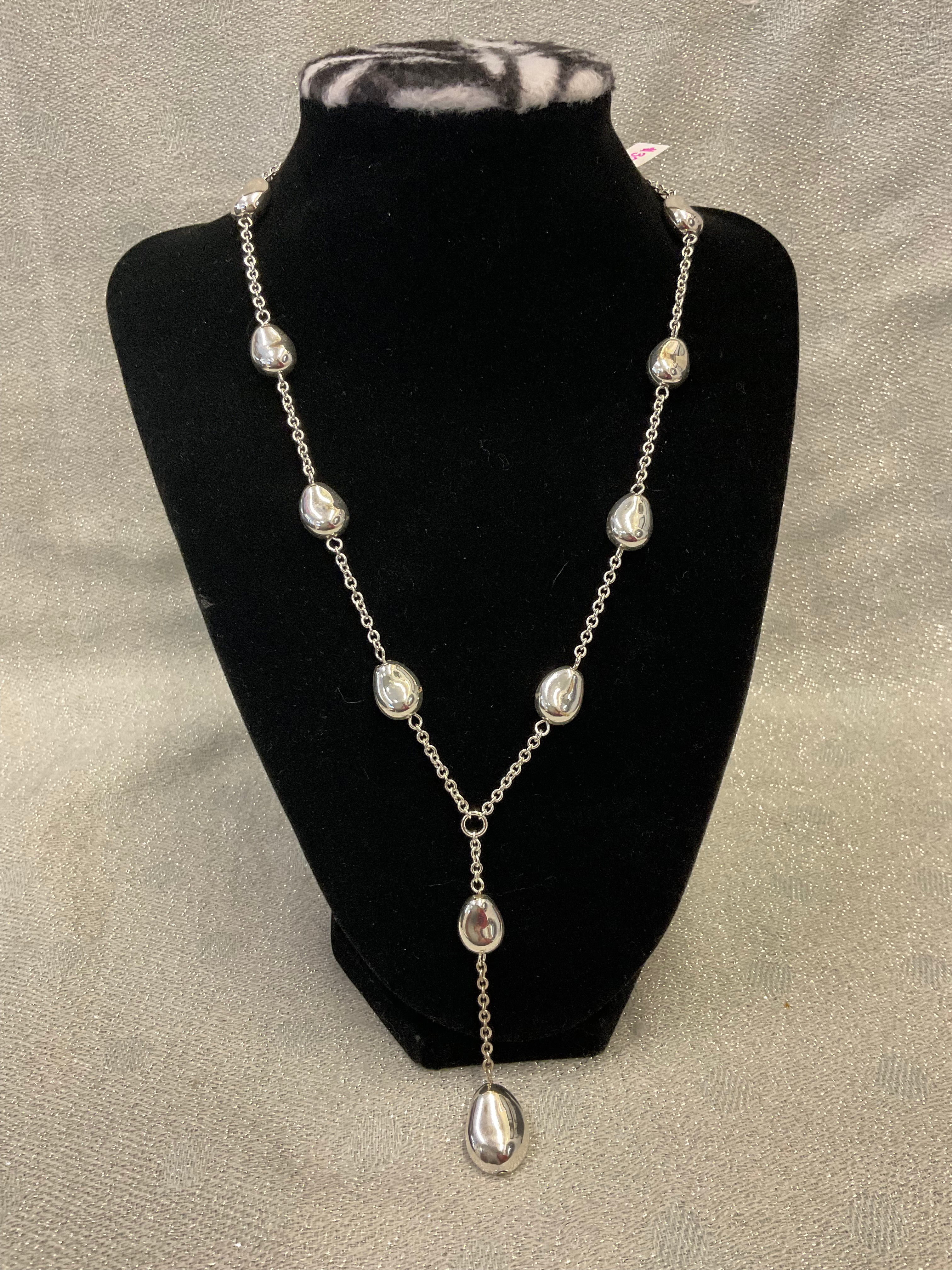 Branded silver necklace