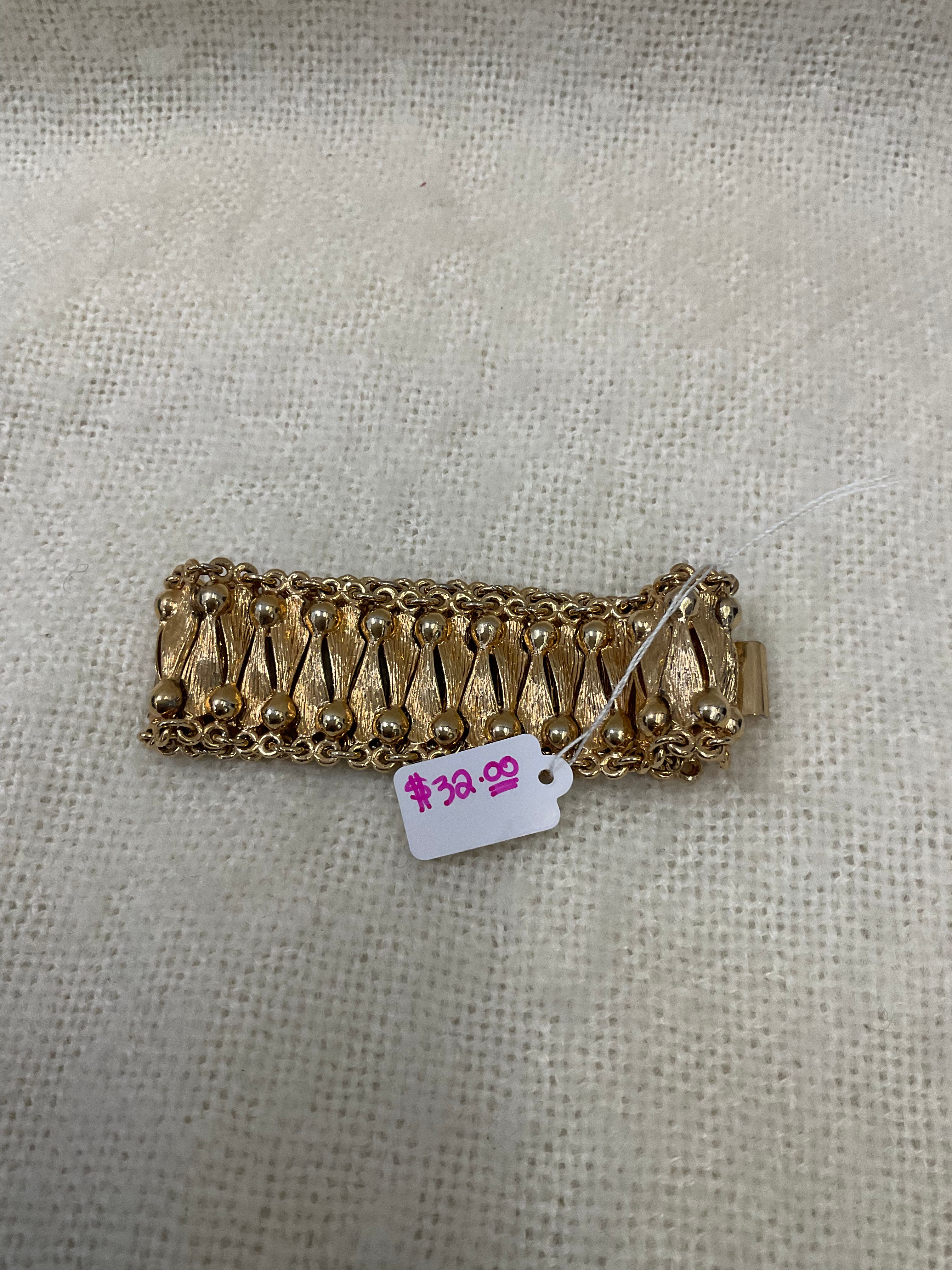 Vintage gold‑tone statement bracelet – $32