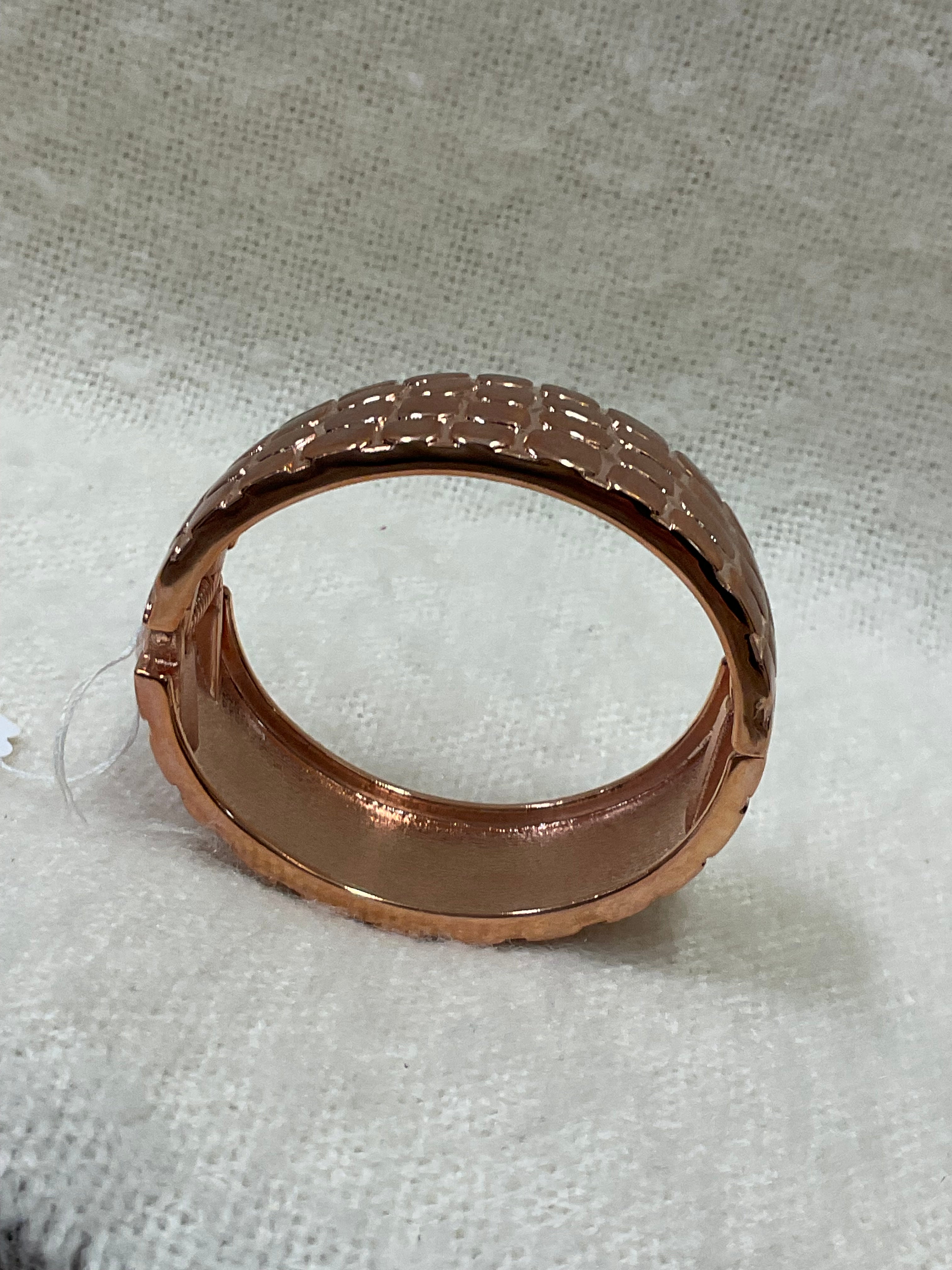 Bold Croc-Texture Rose Gold Bracelet