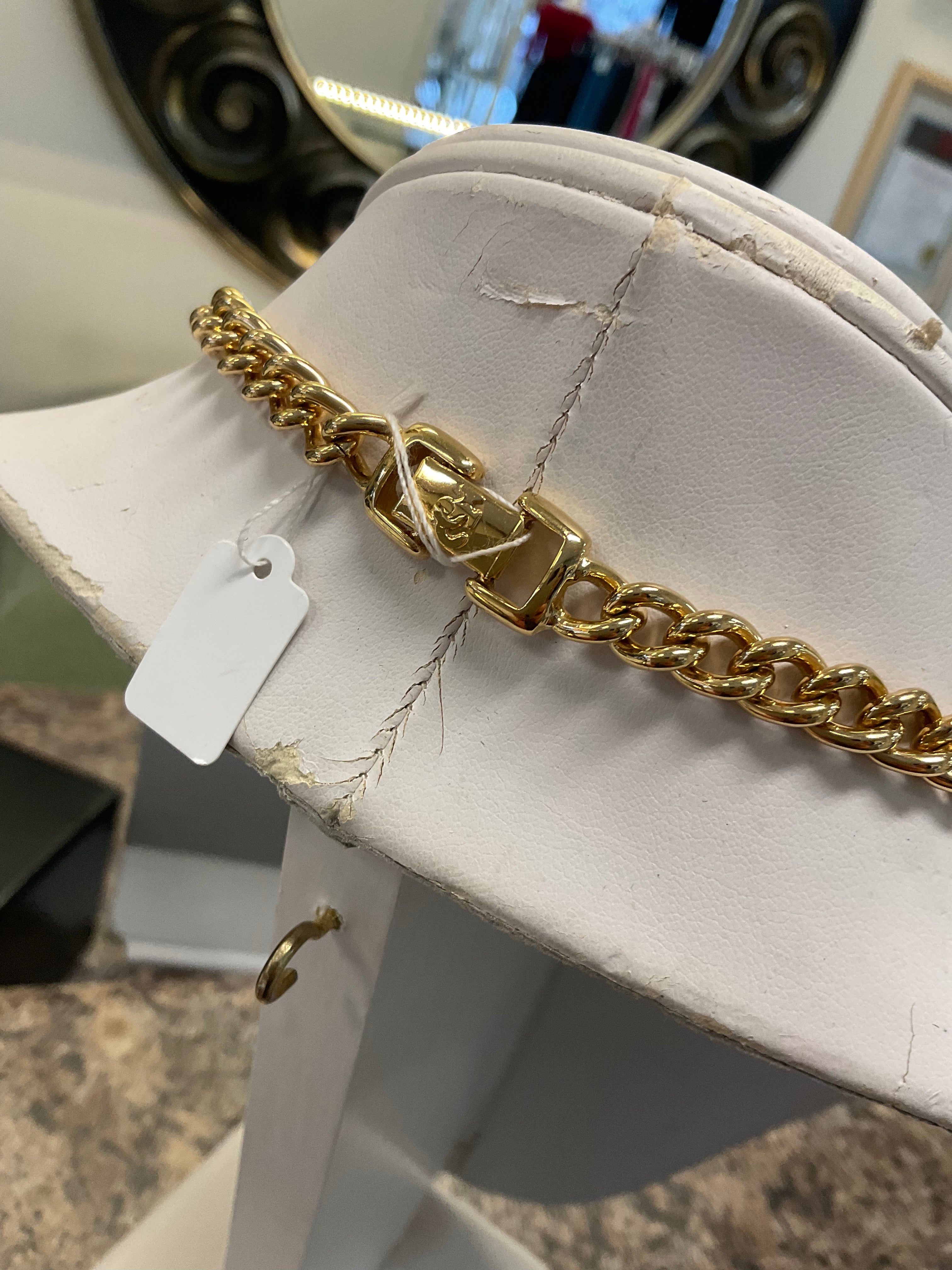 Vintage Gold & Black Statement Necklace & Earring Set