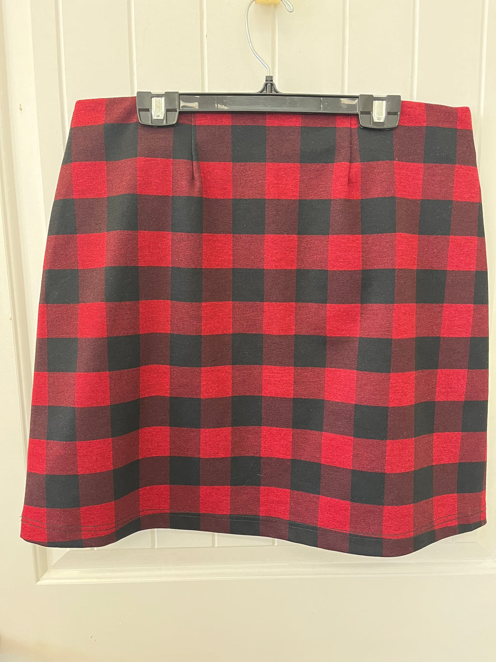 Red and Black Plaid Mini Skirt