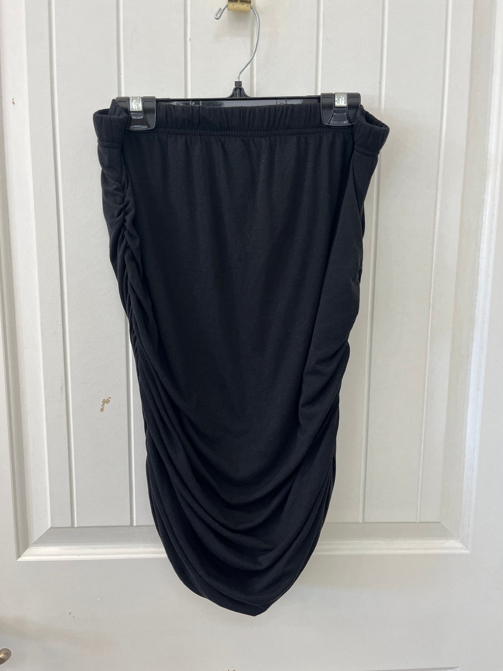 Black Rushed Mini Skirt
