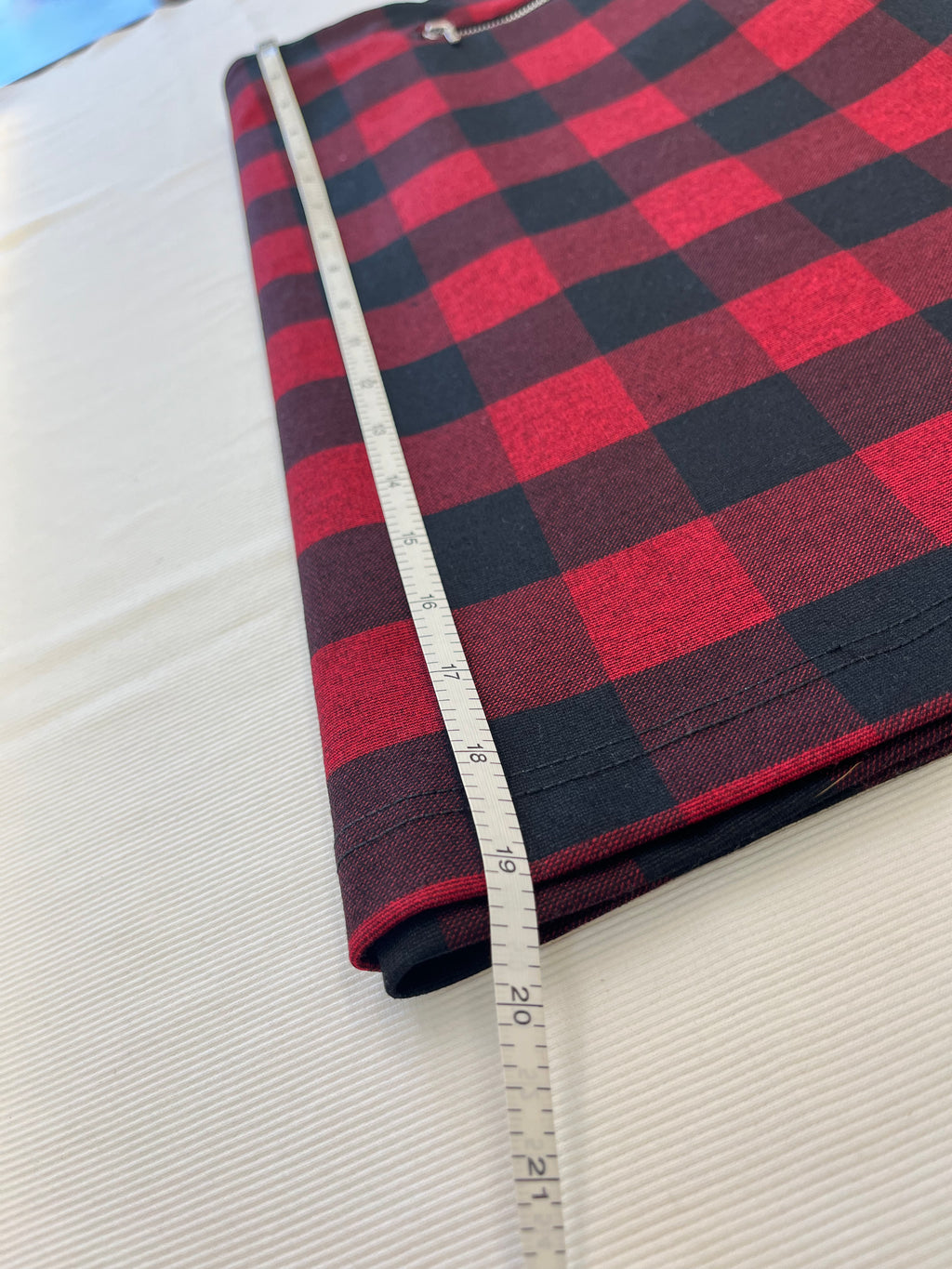 Red and Black Plaid Mini Skirt