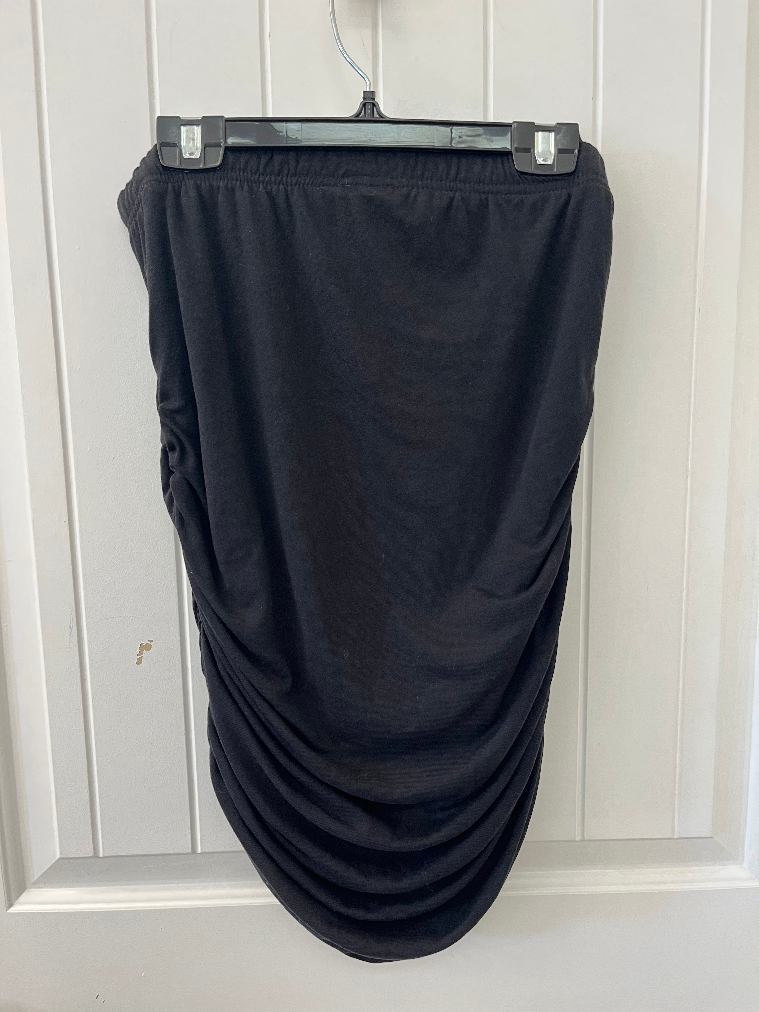Black Rushed Mini Skirt