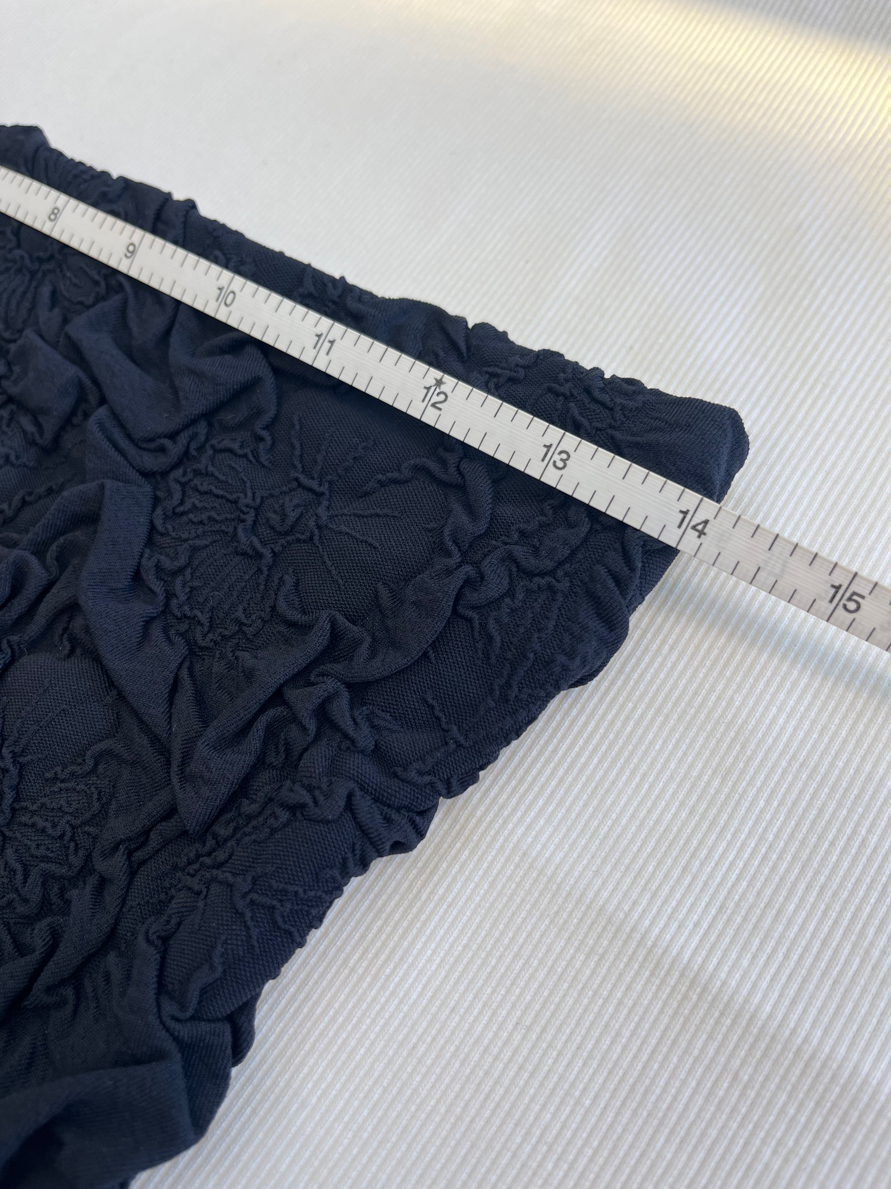 Black Crinkle Bodycon Pencil Skirt
