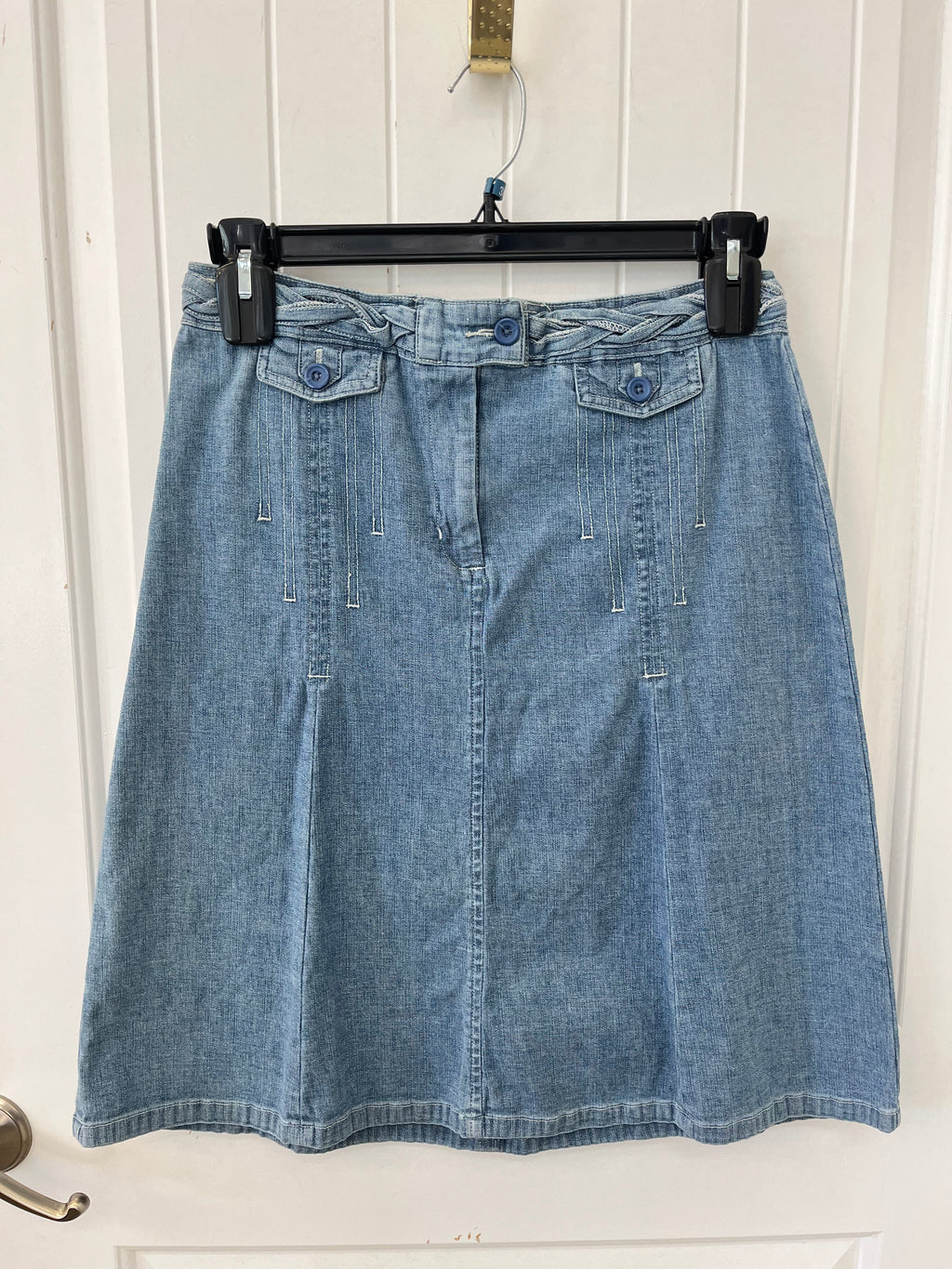 Blue Midi Jean Skirt