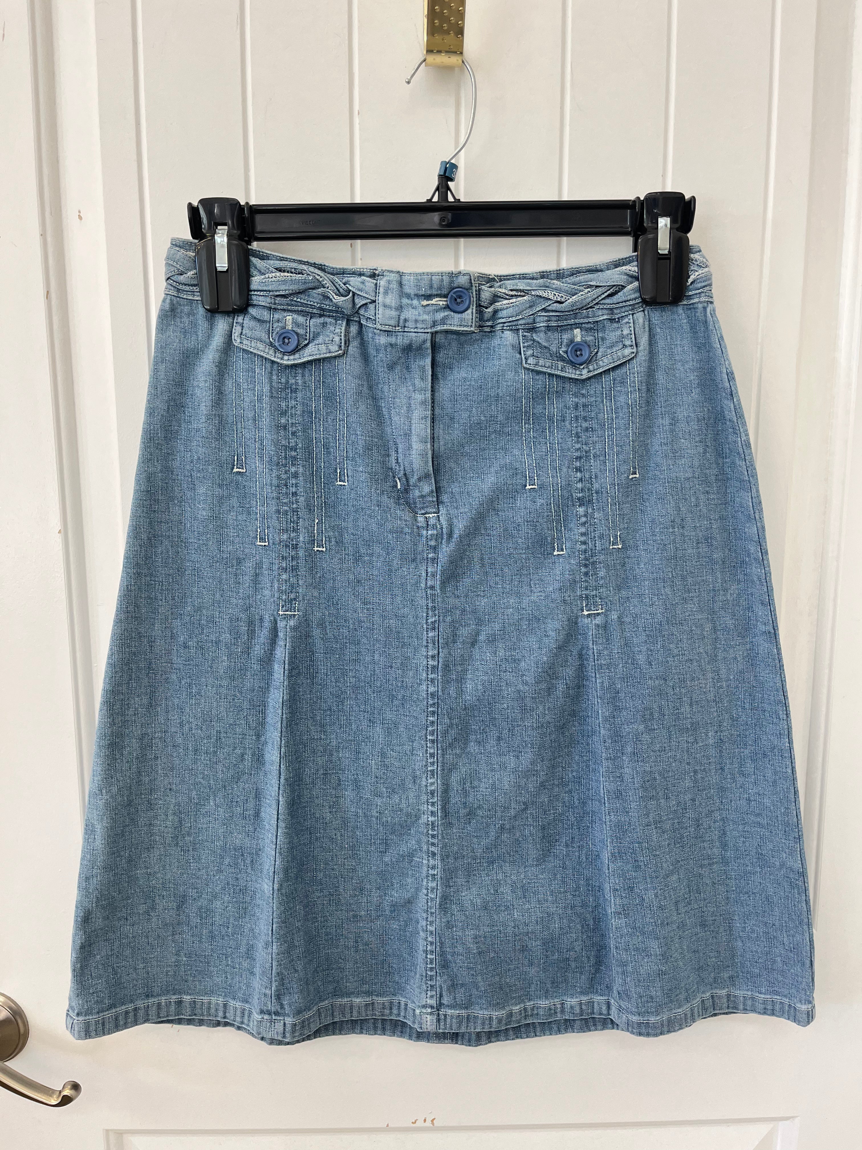 Blue Midi Jean Skirt