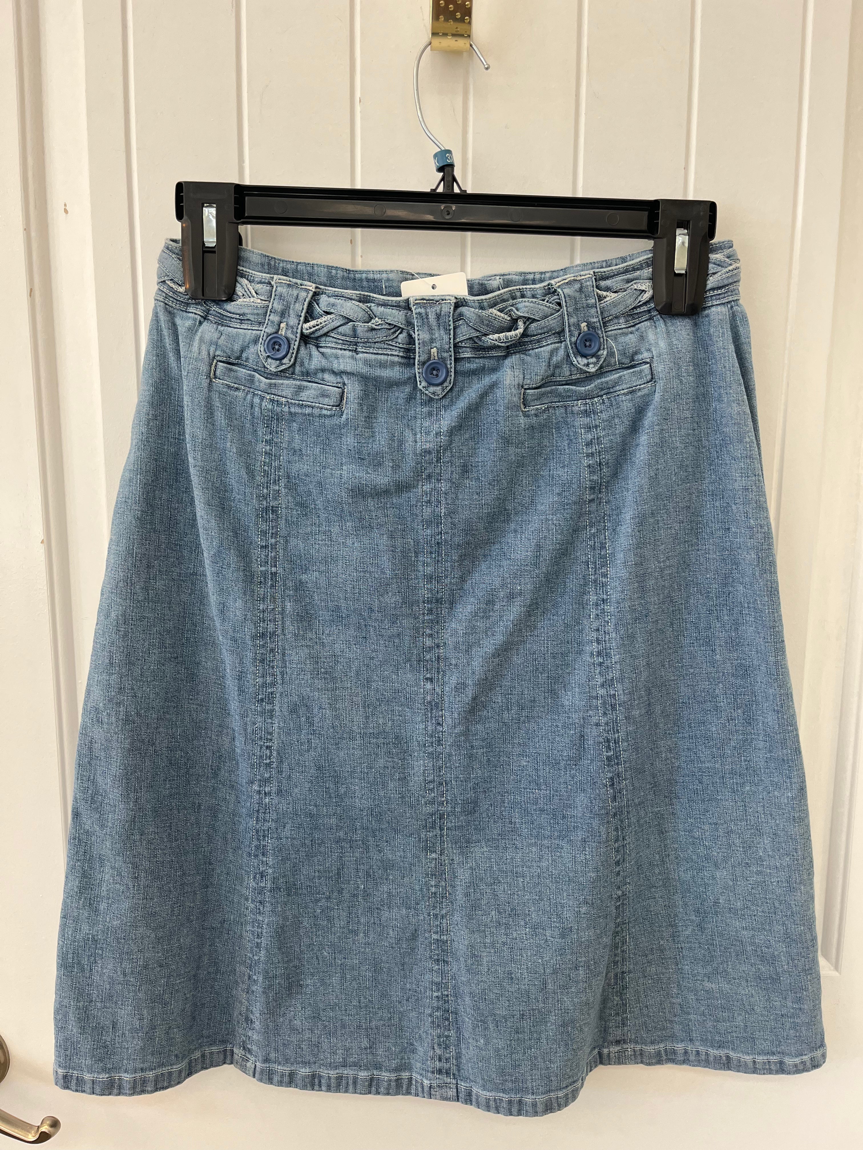 Blue Midi Jean Skirt