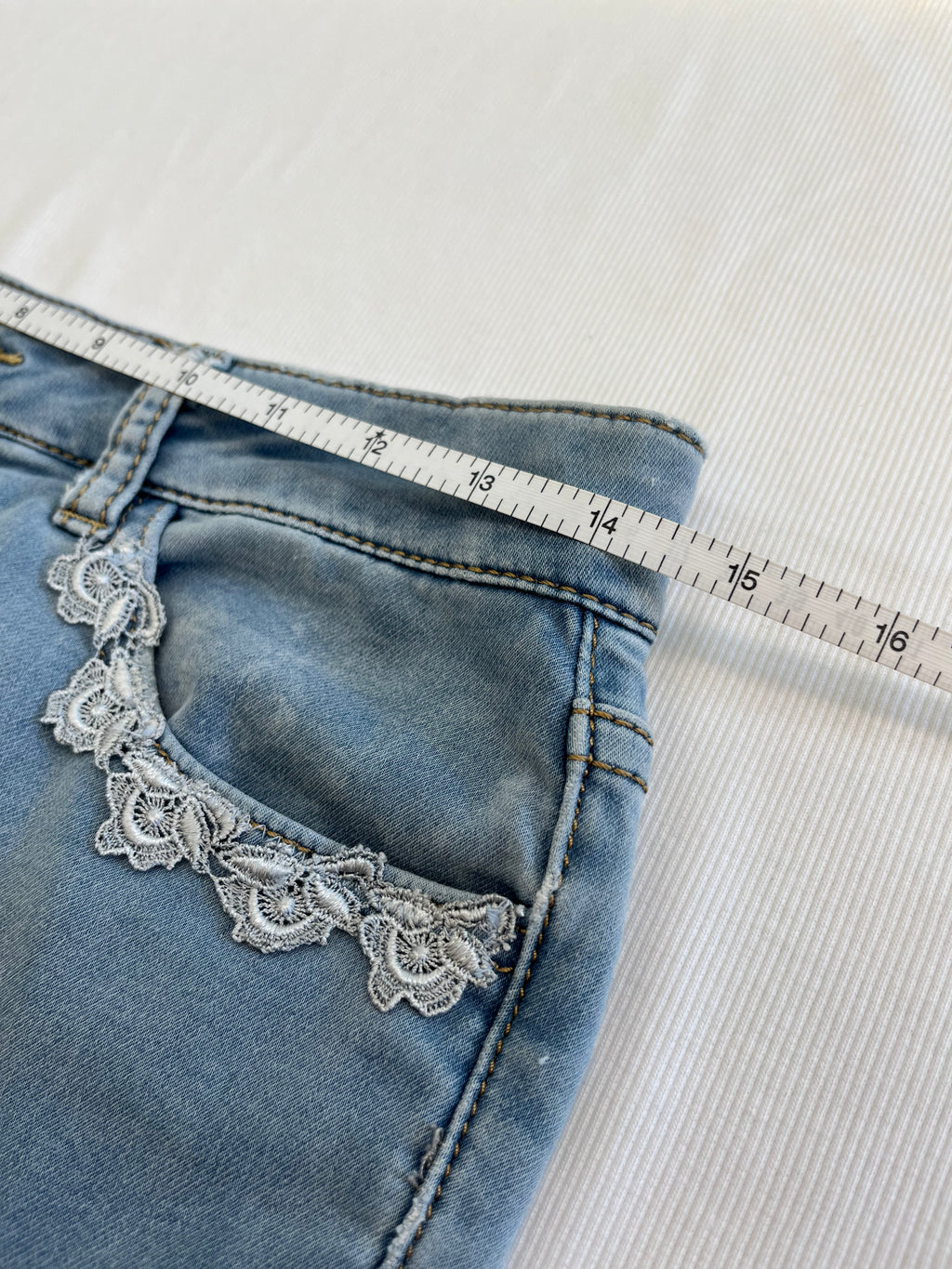 Blue Shorts with Lace
