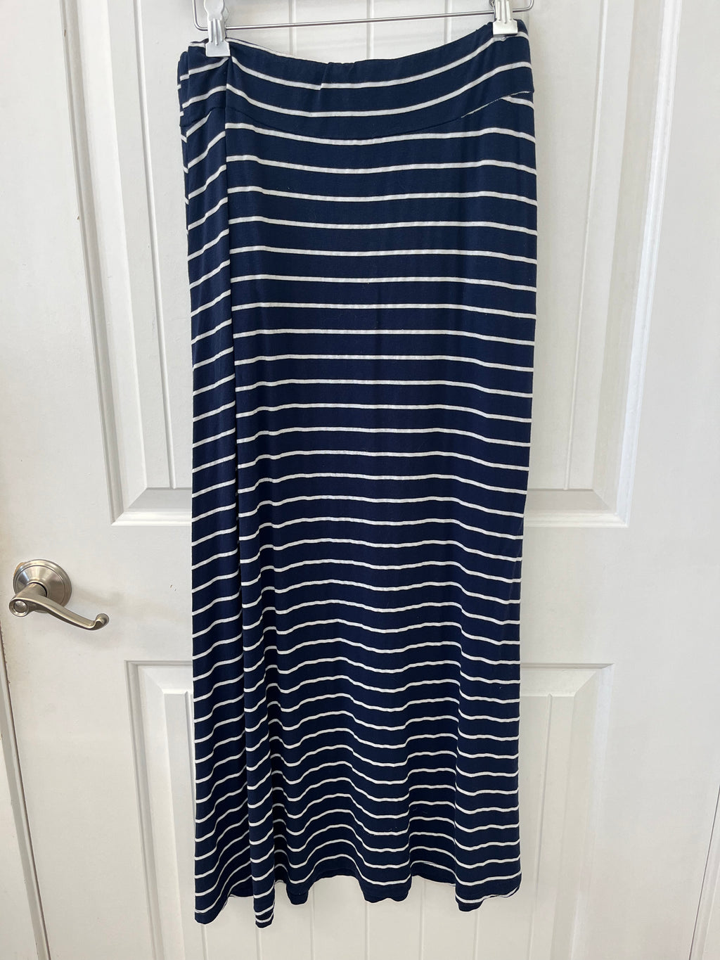 Navy and White Stripped Maxi Skirt
