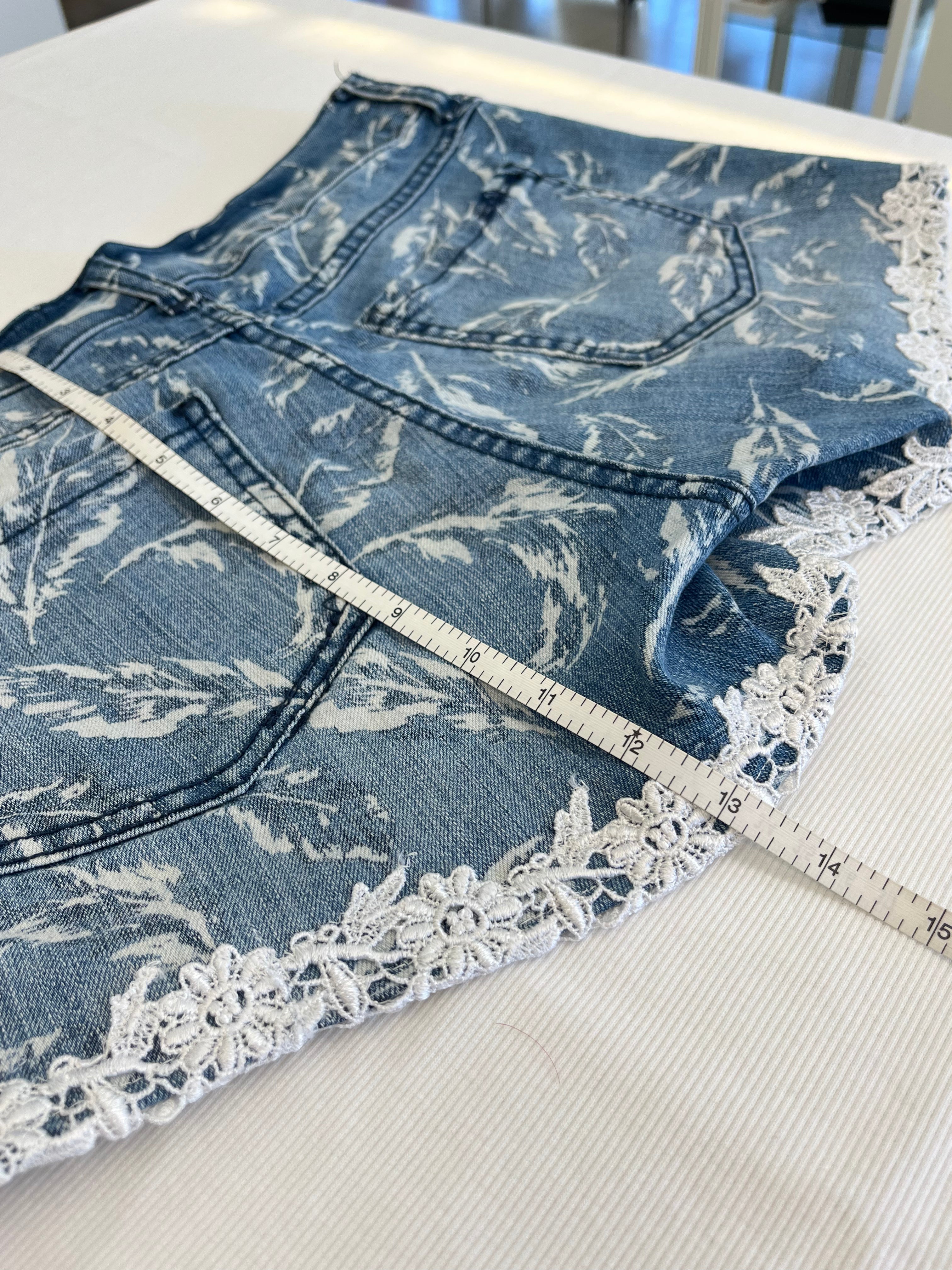 Jean Shorts With Lace