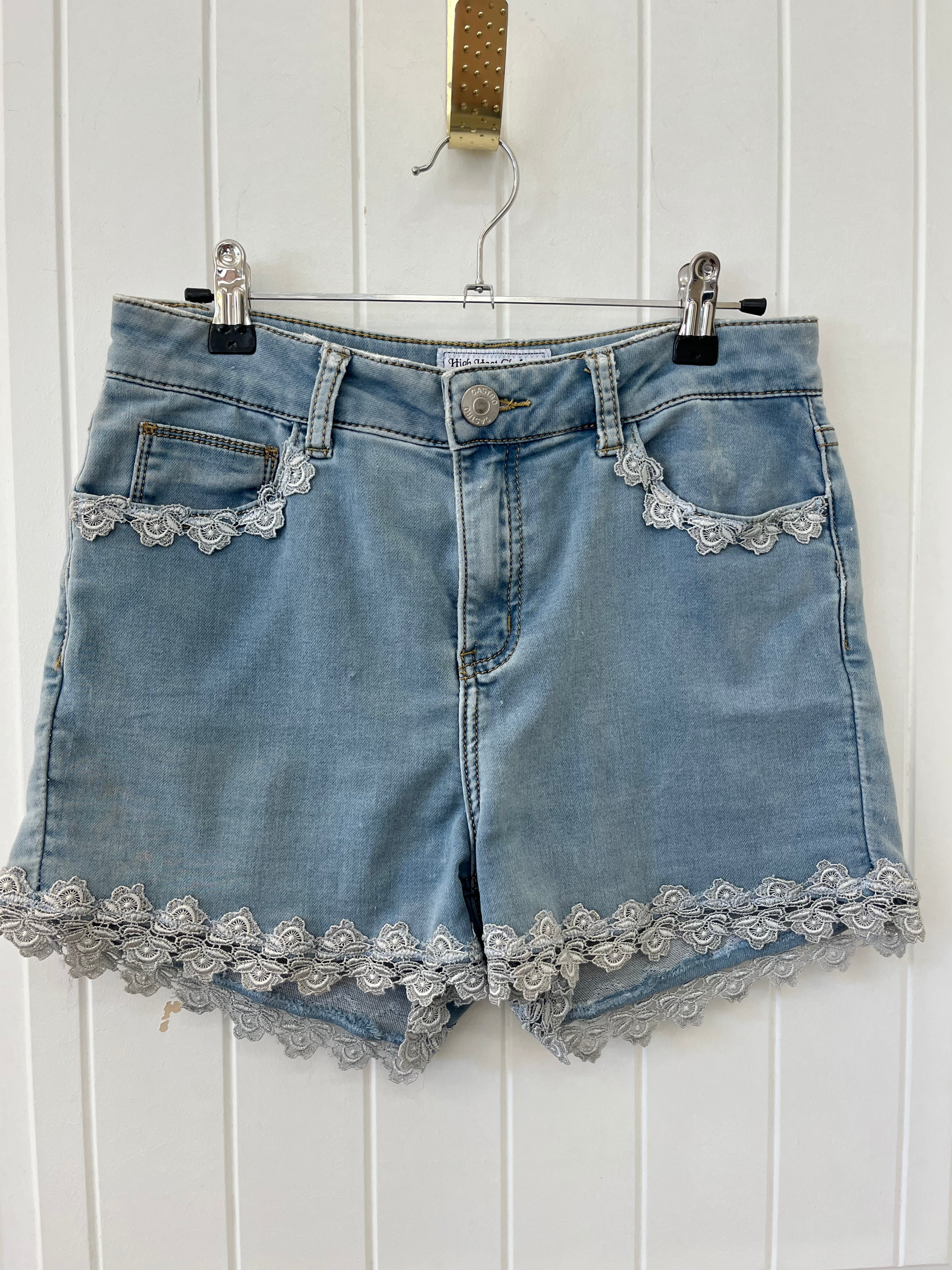 Blue Shorts with Lace