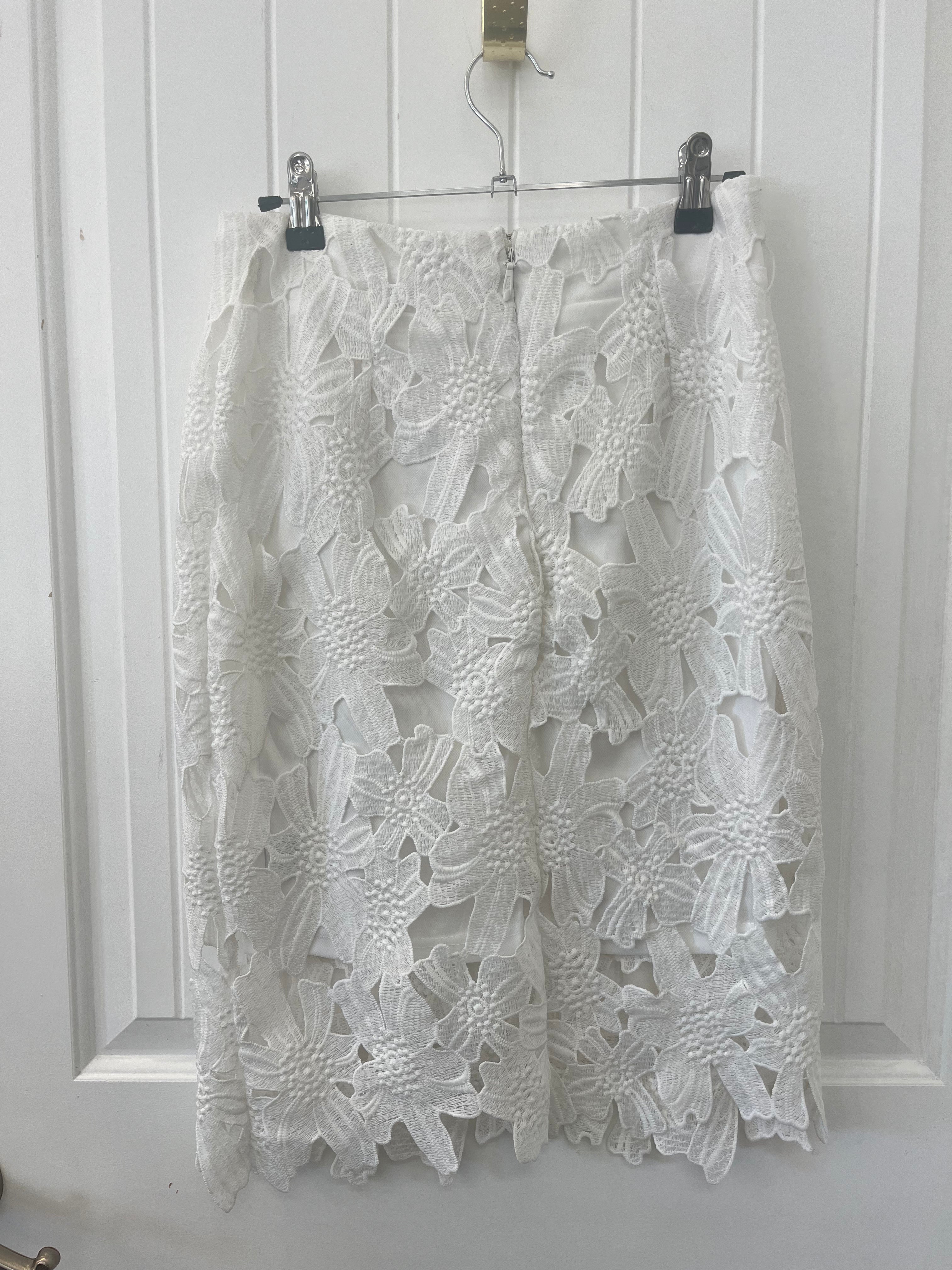 White Floral Skirt